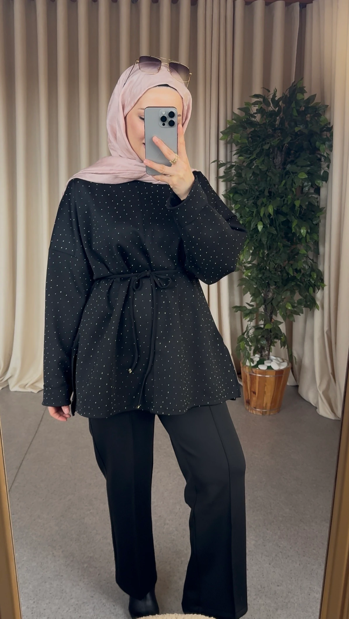 Çimalı Tam Boy Scuba Pantolon -Siyah