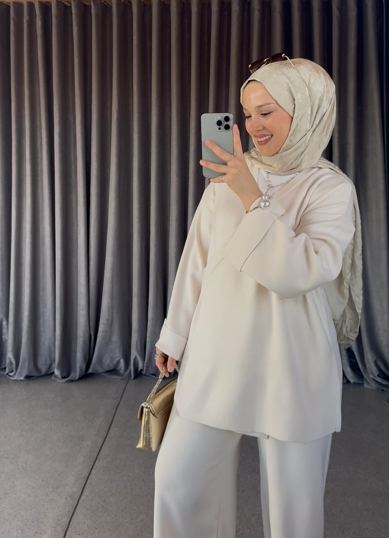 Triko İkili Takım - Ekru