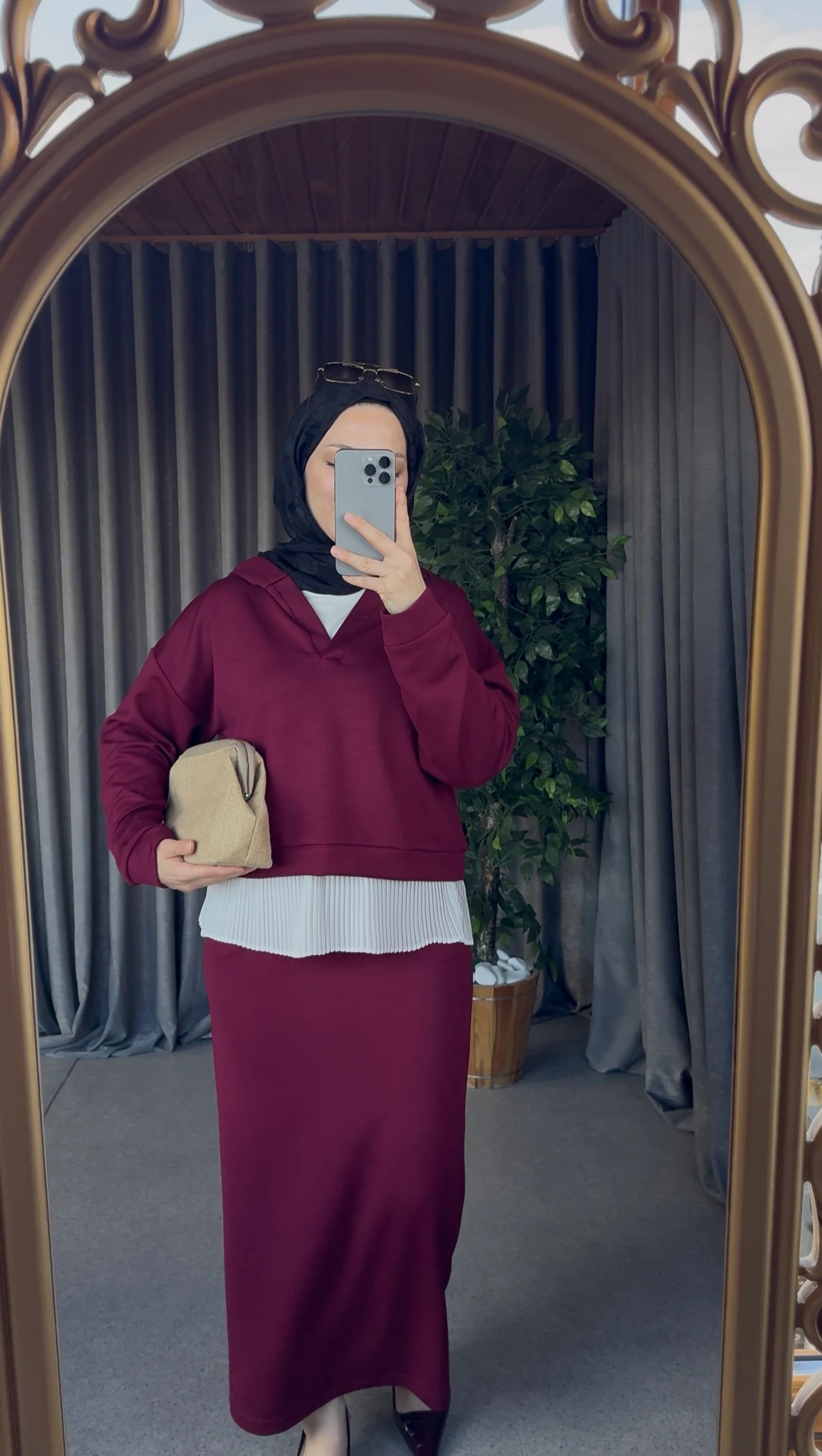 Oysho Etekli Takım - Bordo