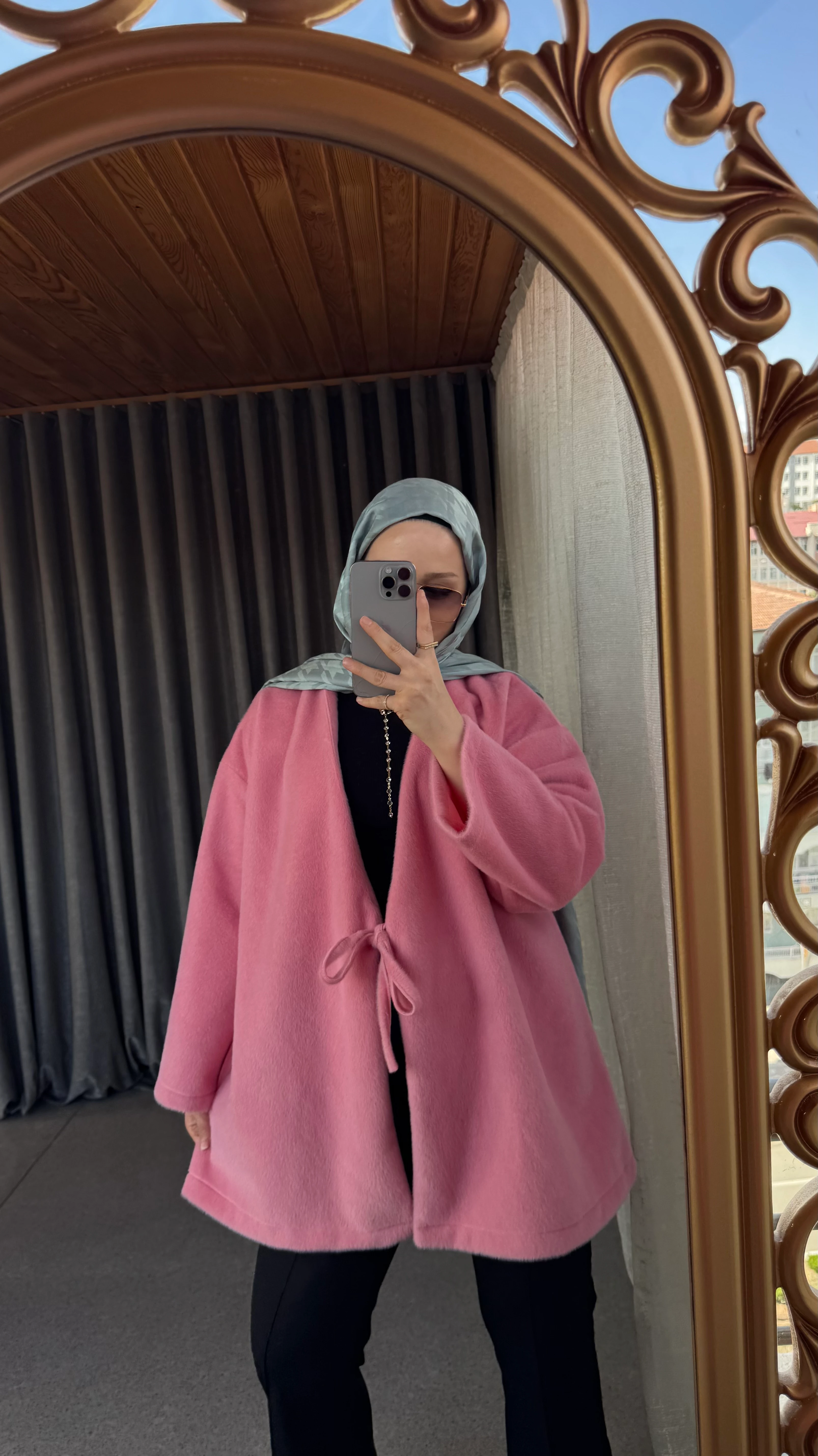 Taytüyü Bağlamalı Ceket - Pembe 