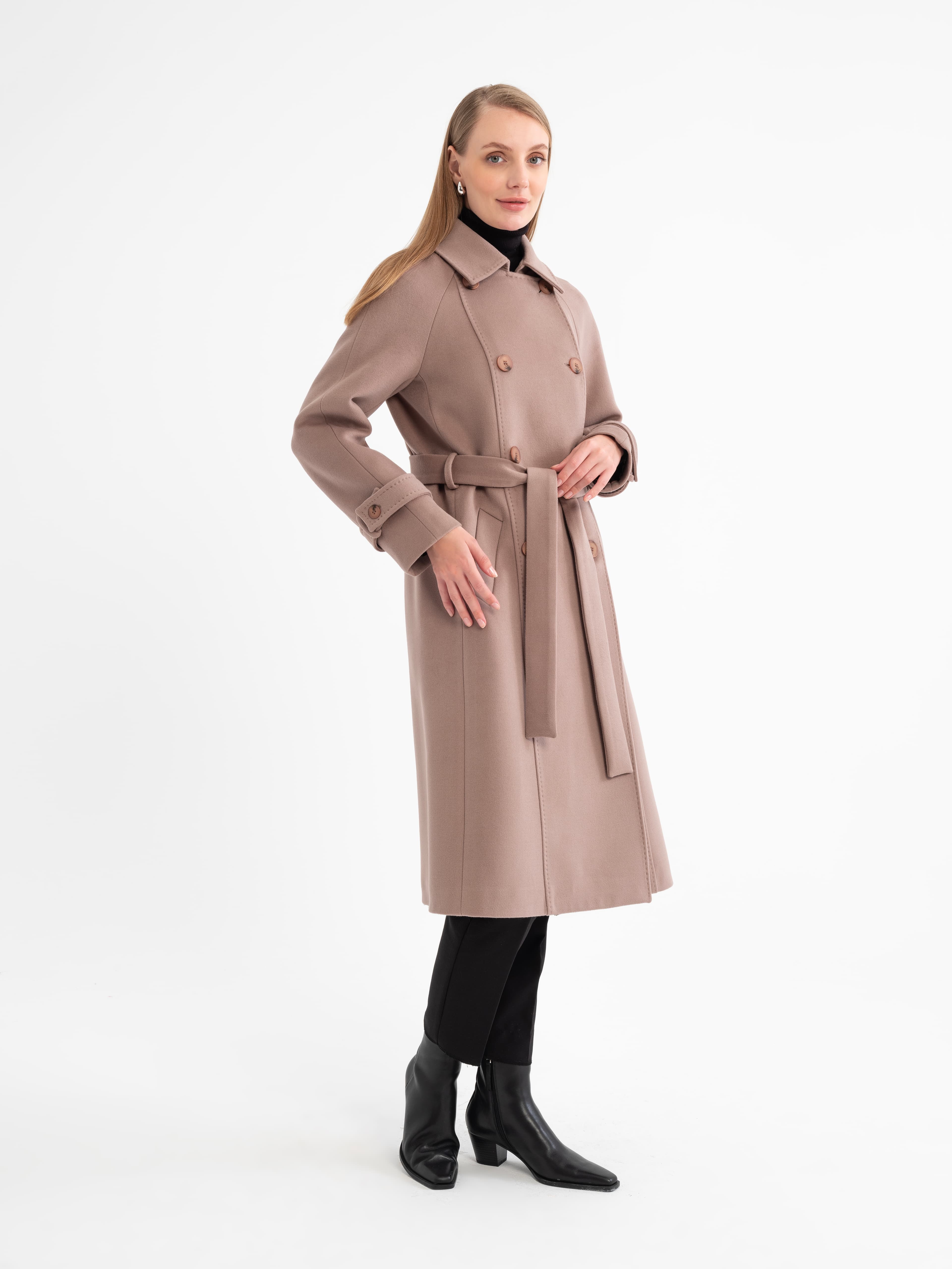 Raglan Sleeve Double-Breasted Women’s Coat 2321