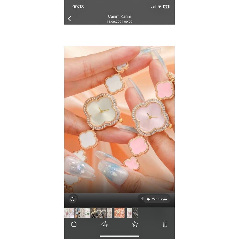 Yonca Pinterest saat (Beyaz)
