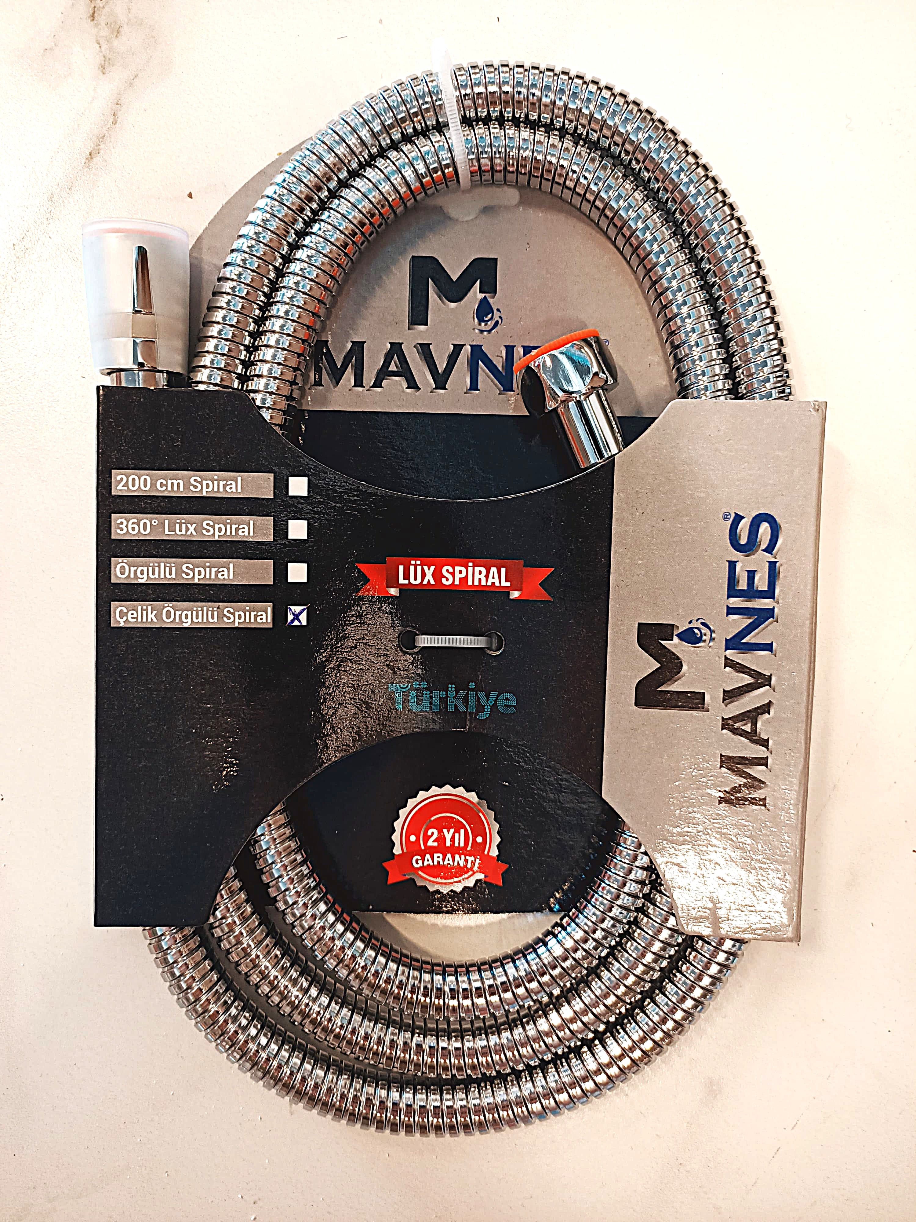 Mavnes Çelik Örgülü Spiral Hortum / 70°C Isıya ve 8 Bar Basınca Dayanıklı