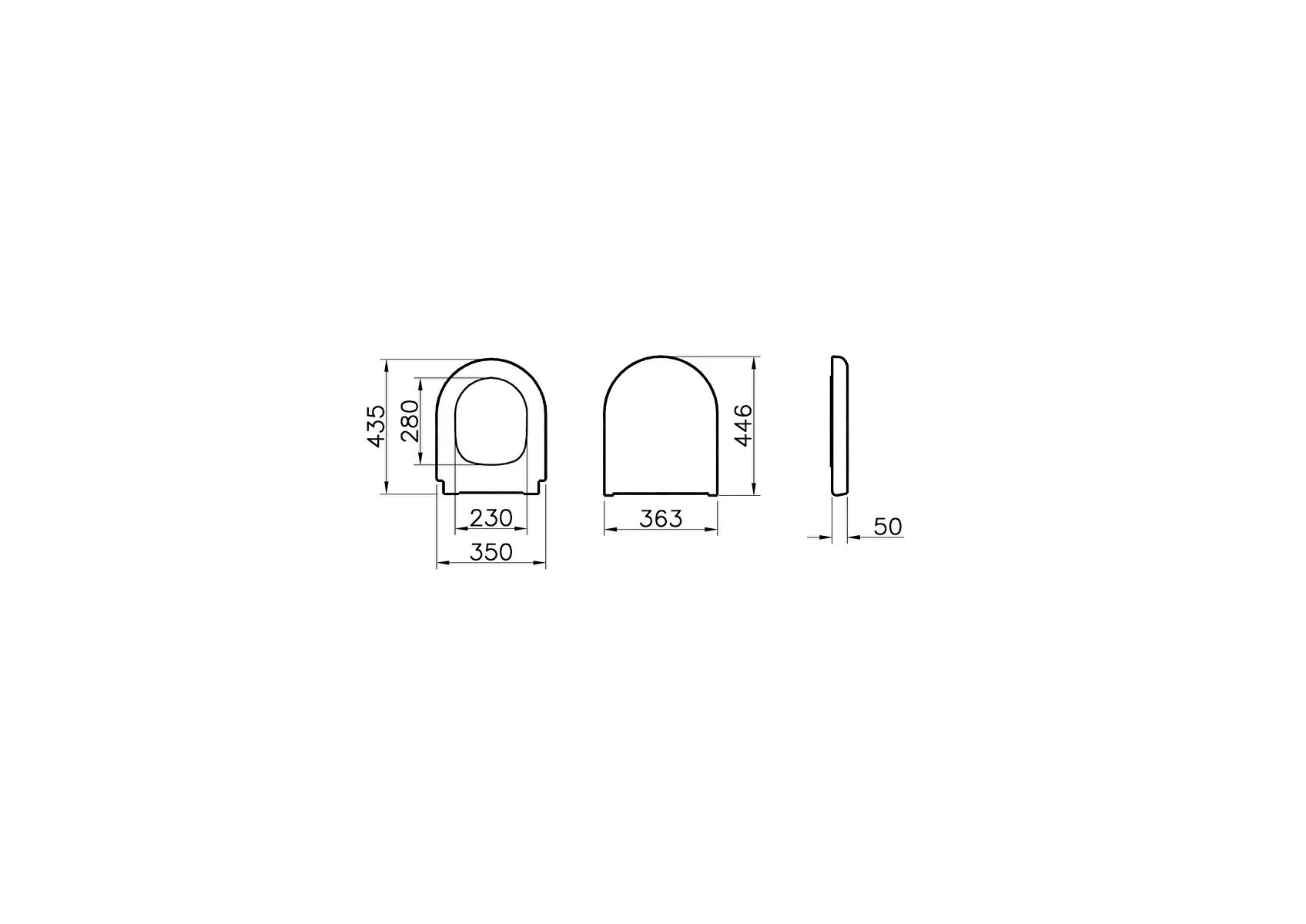 Vitra Yavaş Kapanır Klozet Kapağı (Model 2) 363x427mm