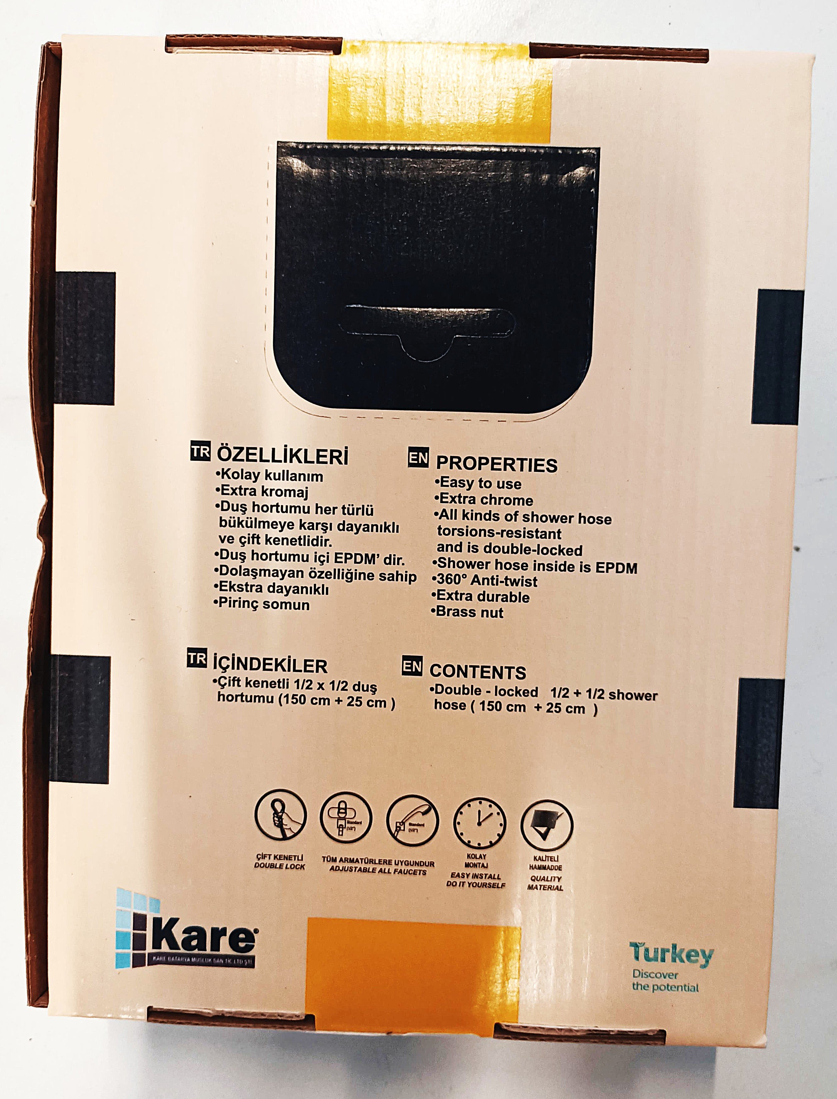 Kare Lüks Duş Hortumu / Taharetmatik El Duşu