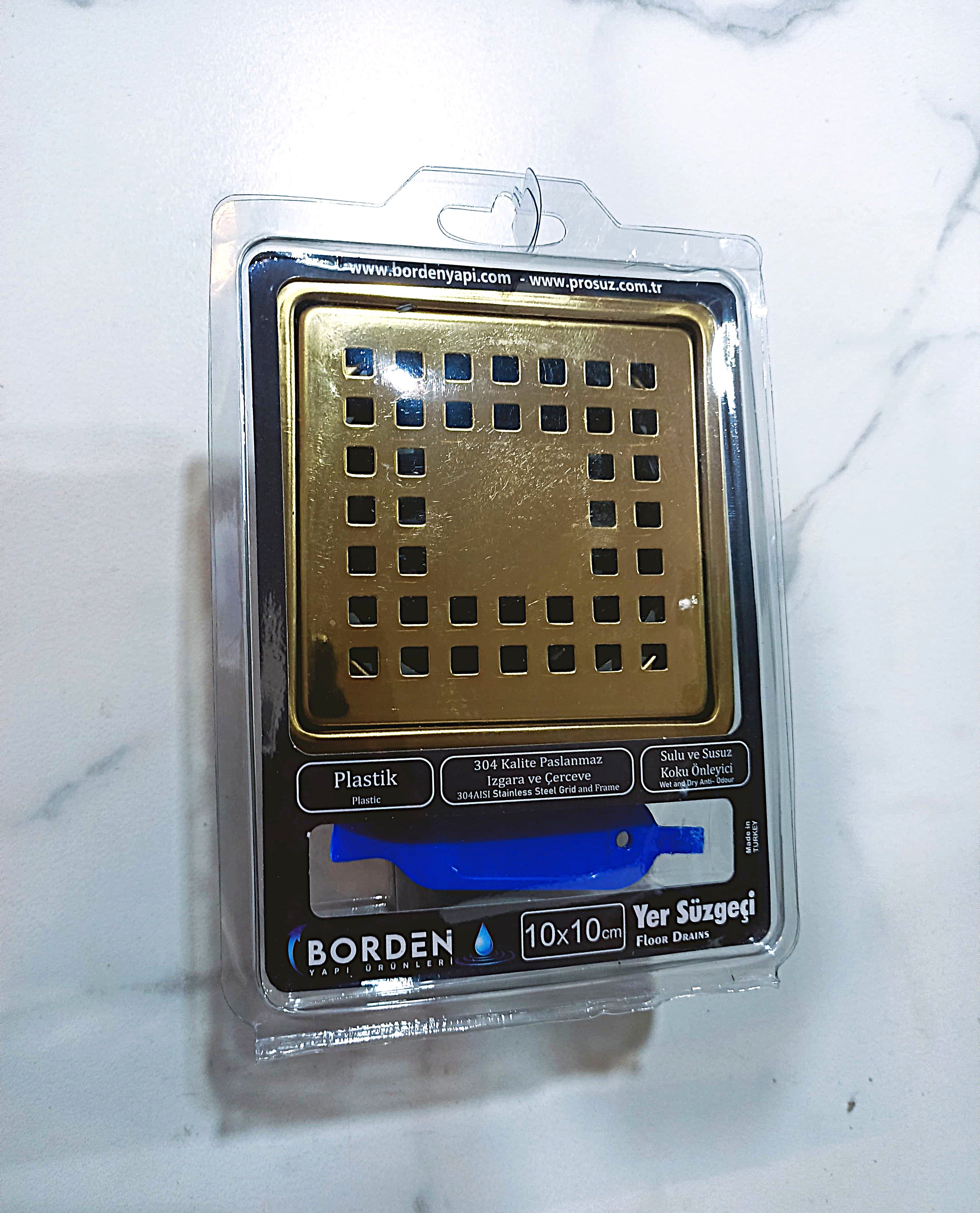 Borden İkon Serisi Yer Süzgeci - 10x10cm (Gold)