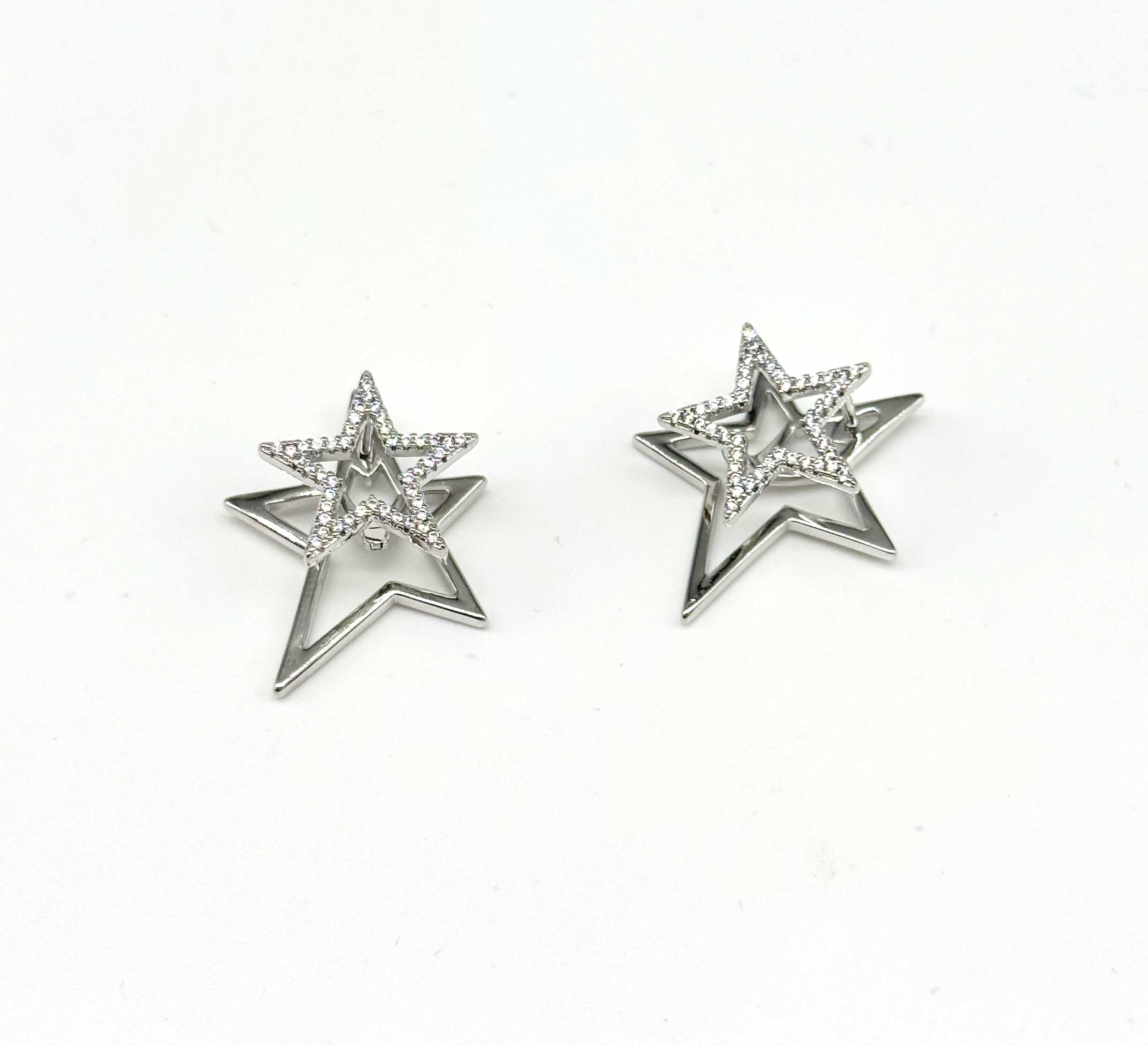 3 Boyutlu Yıldız Silver Küpe