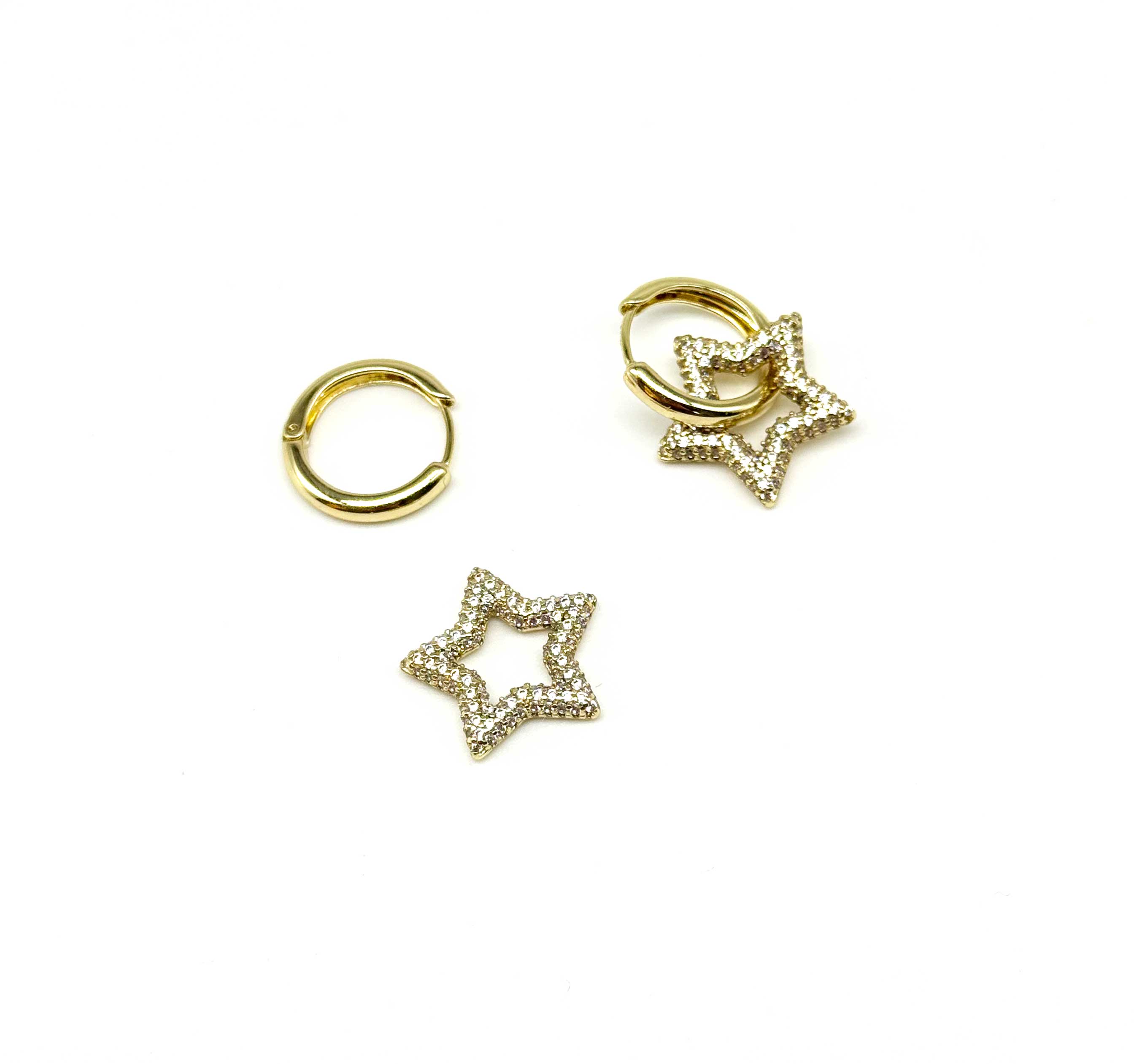 Yıldız Işıltısı Halka Küpe