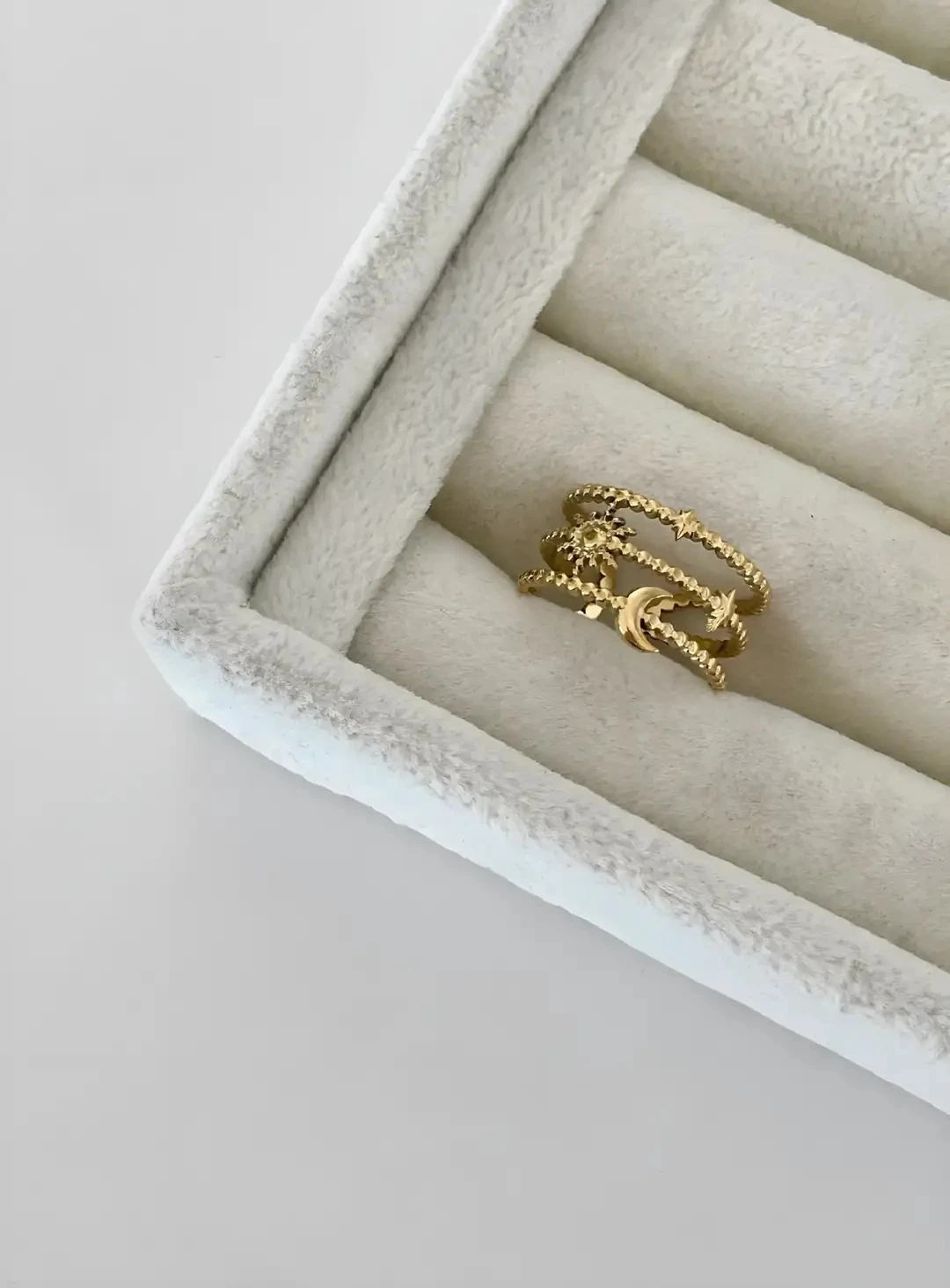 316L Ay Güneş Yıldız Ayarlanabilir Yüzük – Gökyüzü Seninle