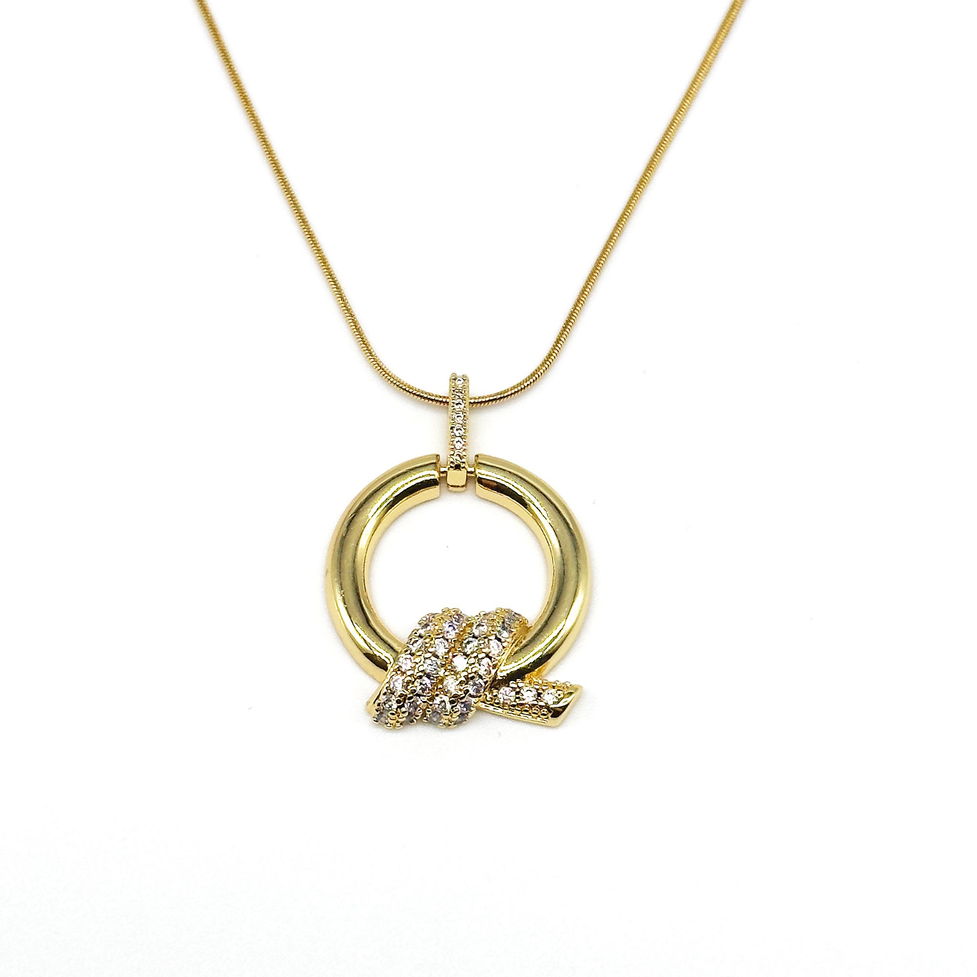 Stone Hoop Necklace
