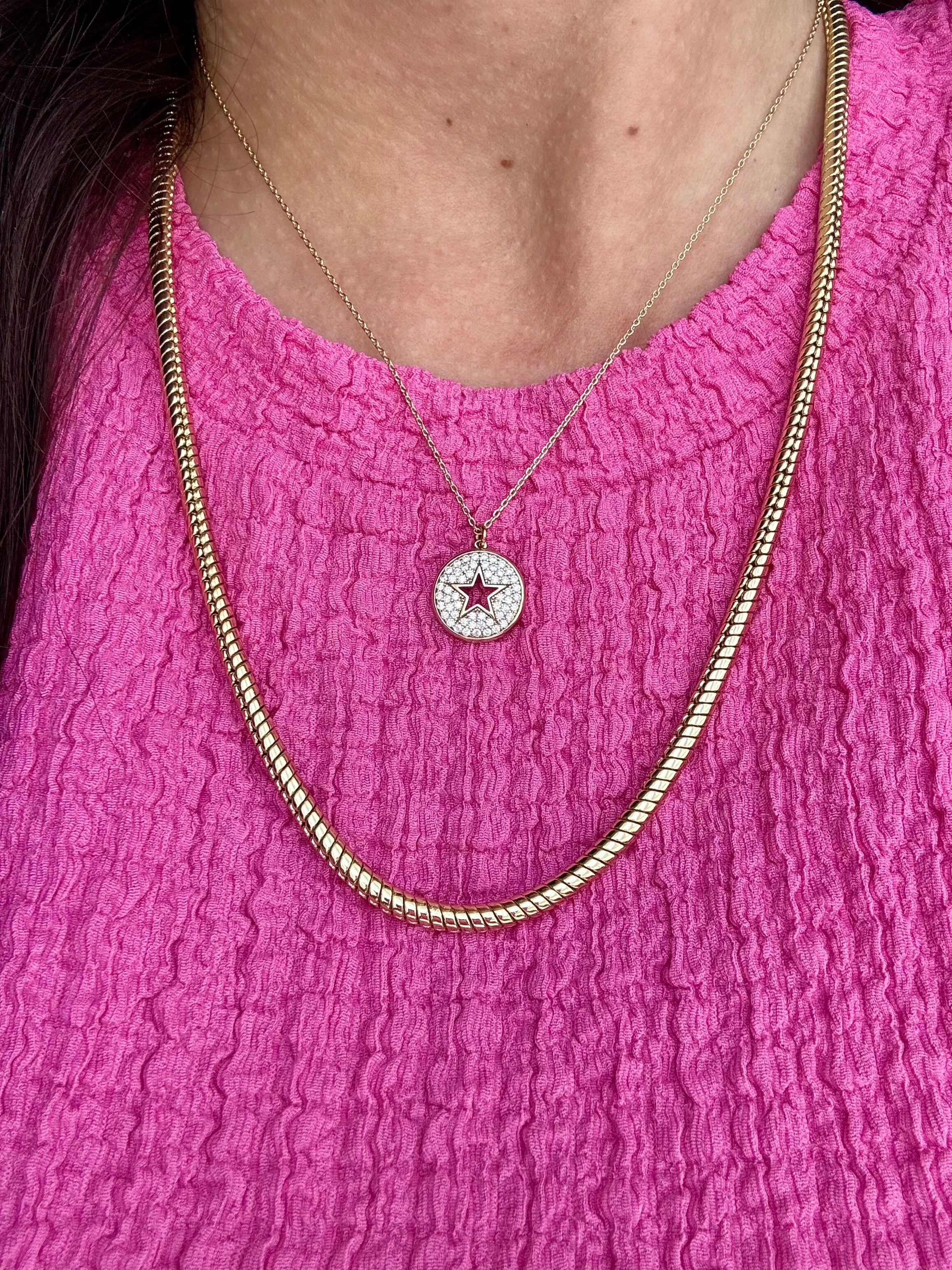 🐟 Yuvarlak Balık Sırtı Model Gold Zincir – 55 cm