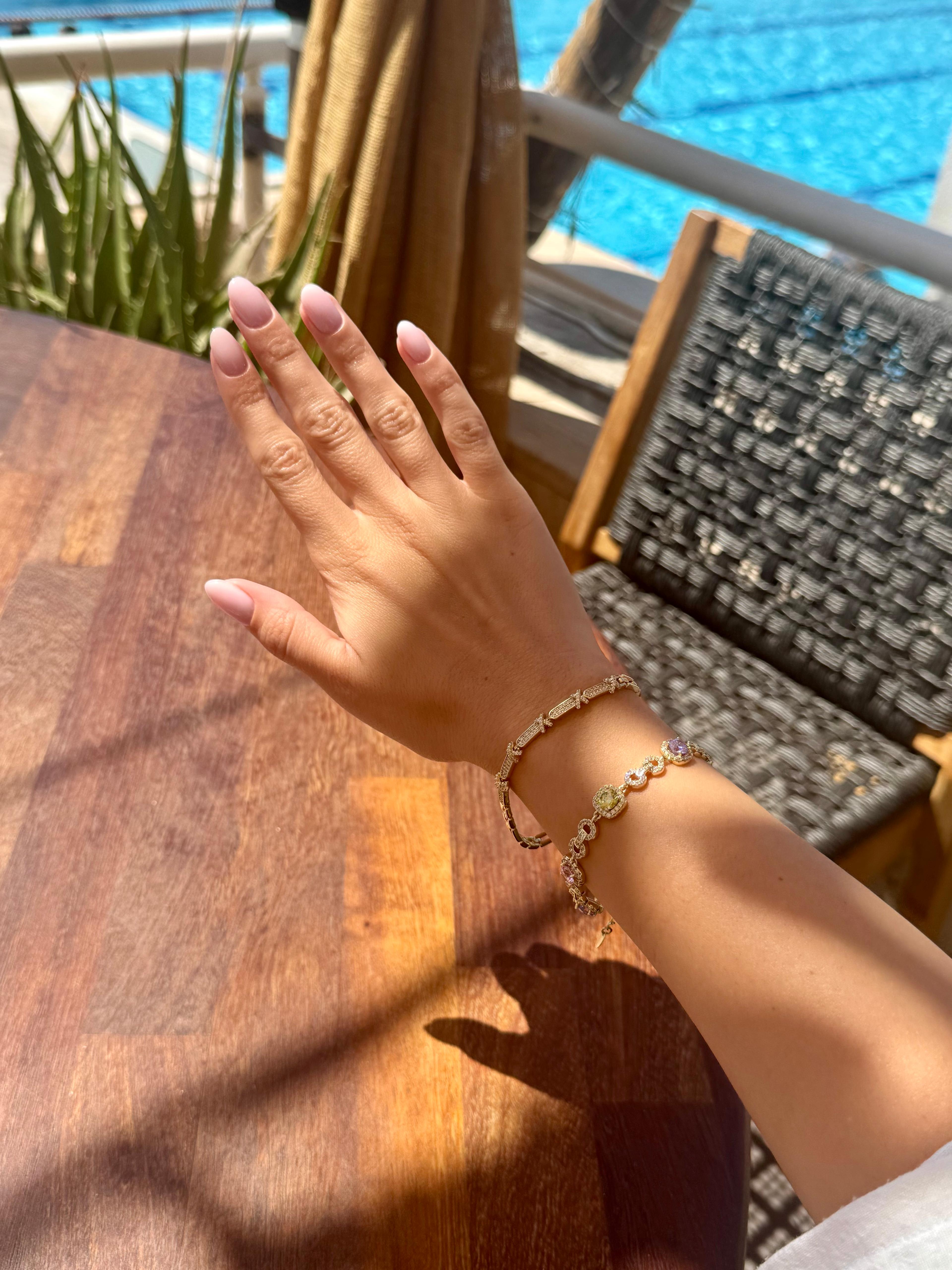 Infinity ∞ 14K Gold Renk Çelik Bileklik