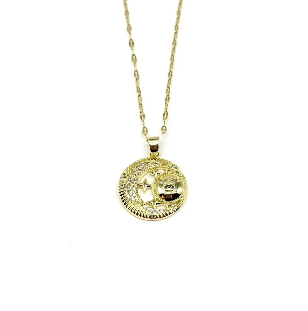 Ay, Güneş ve Yıldız Kolye – 316L Cerrahi Çelik
