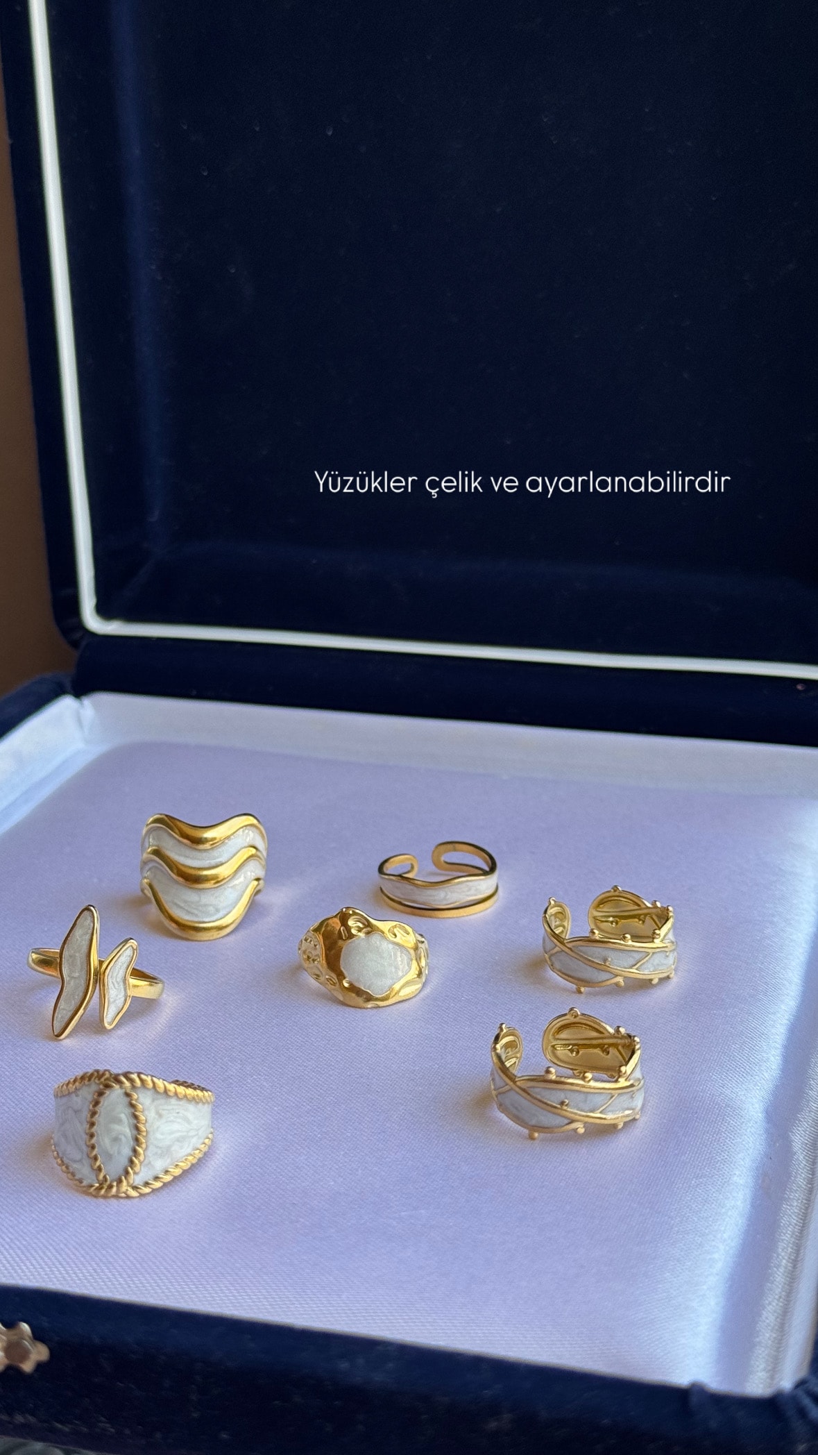 Güneş Işığı Yüzük – Ayarlanabilir Gold Çelik ☀️