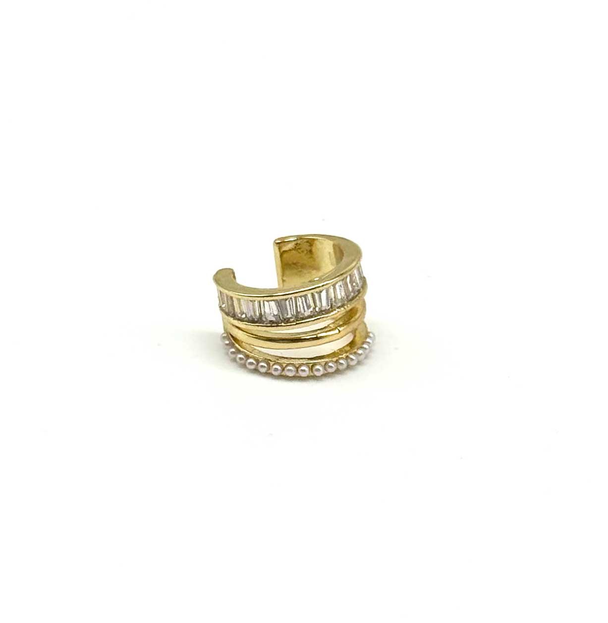 ✨ İncili Gold Kıkırdak Küpe