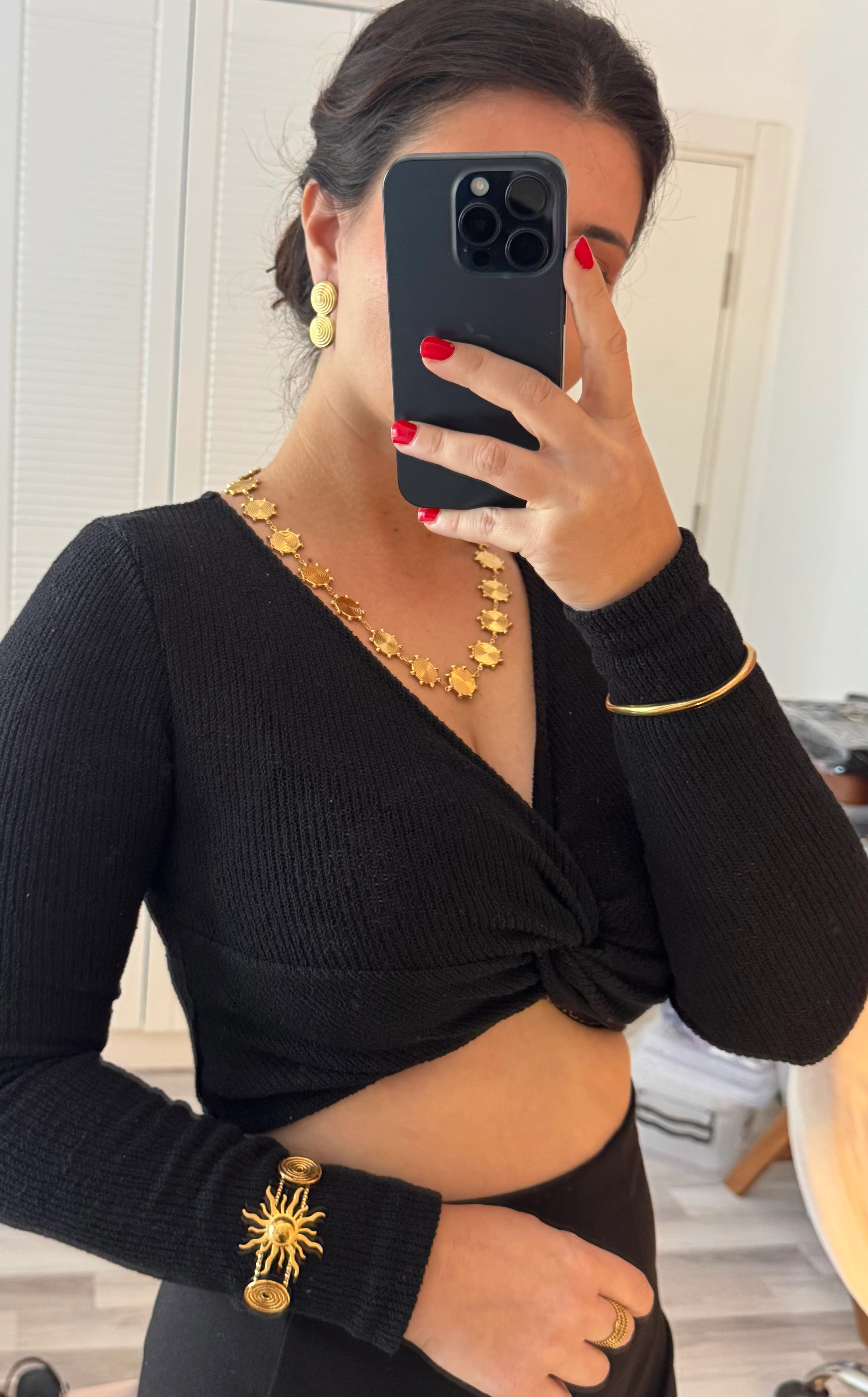 Güneş Detaylı Spiral Kelepçe – 316L Cerrahi Çelik