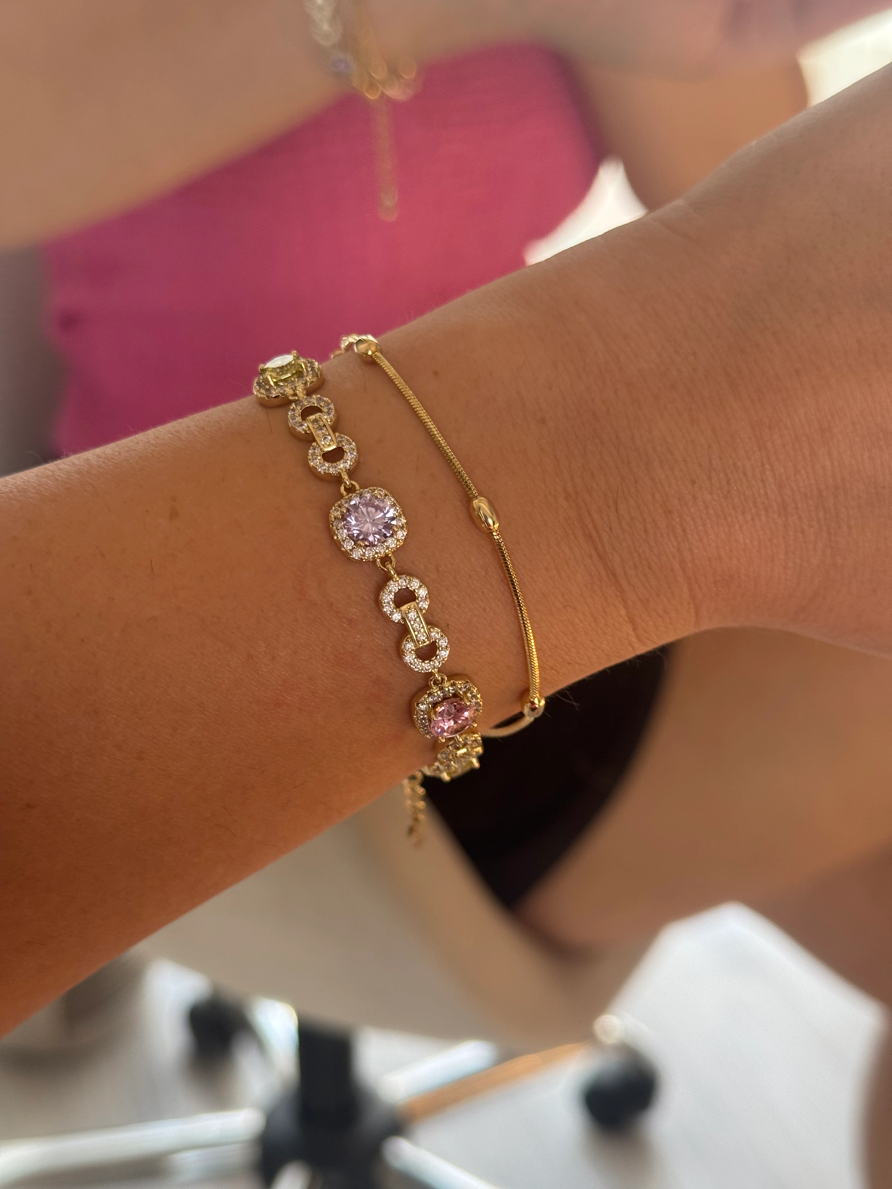 Infinity ∞ 14K Gold Renkli Çelik Bileklik