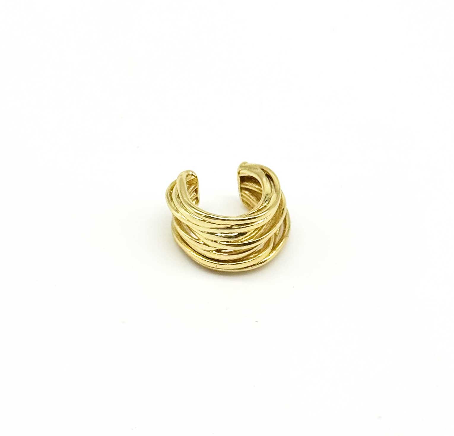 ✨ Katman Katman Gold Kıkırdak Küpe – Earcuff