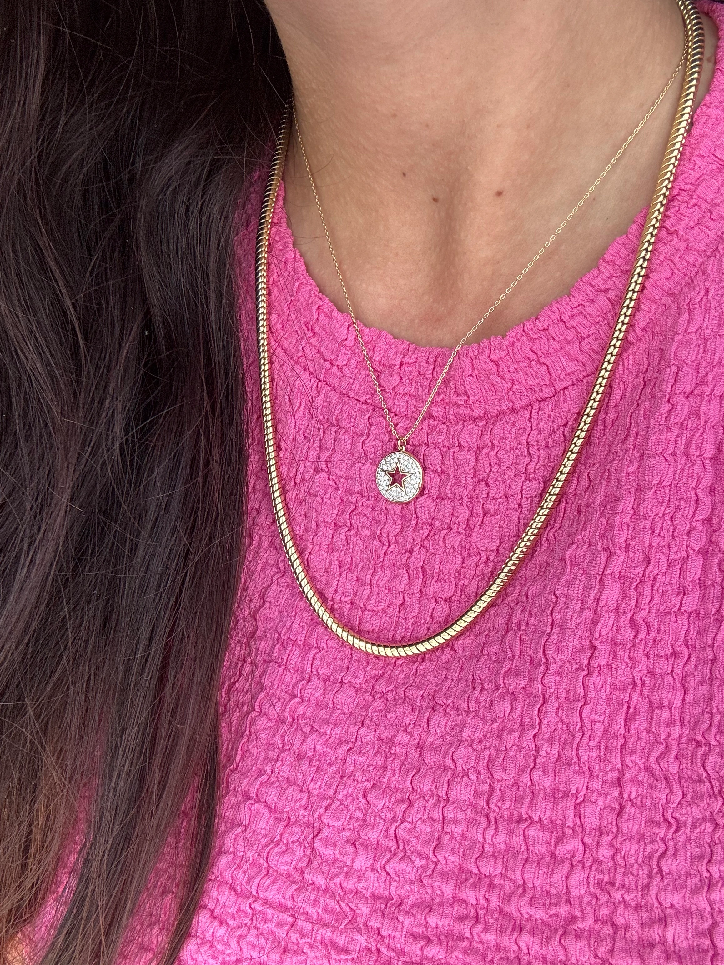 🐟 Yuvarlak Balık Sırtı Model Gold Zincir – 55 cm