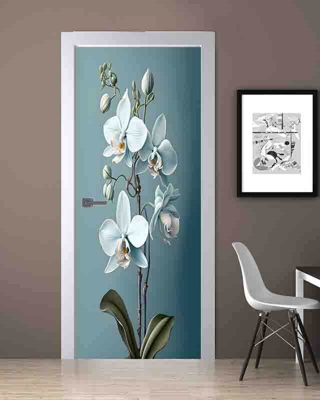 Orkide çiçeği desenli folyo baskı kaplama 