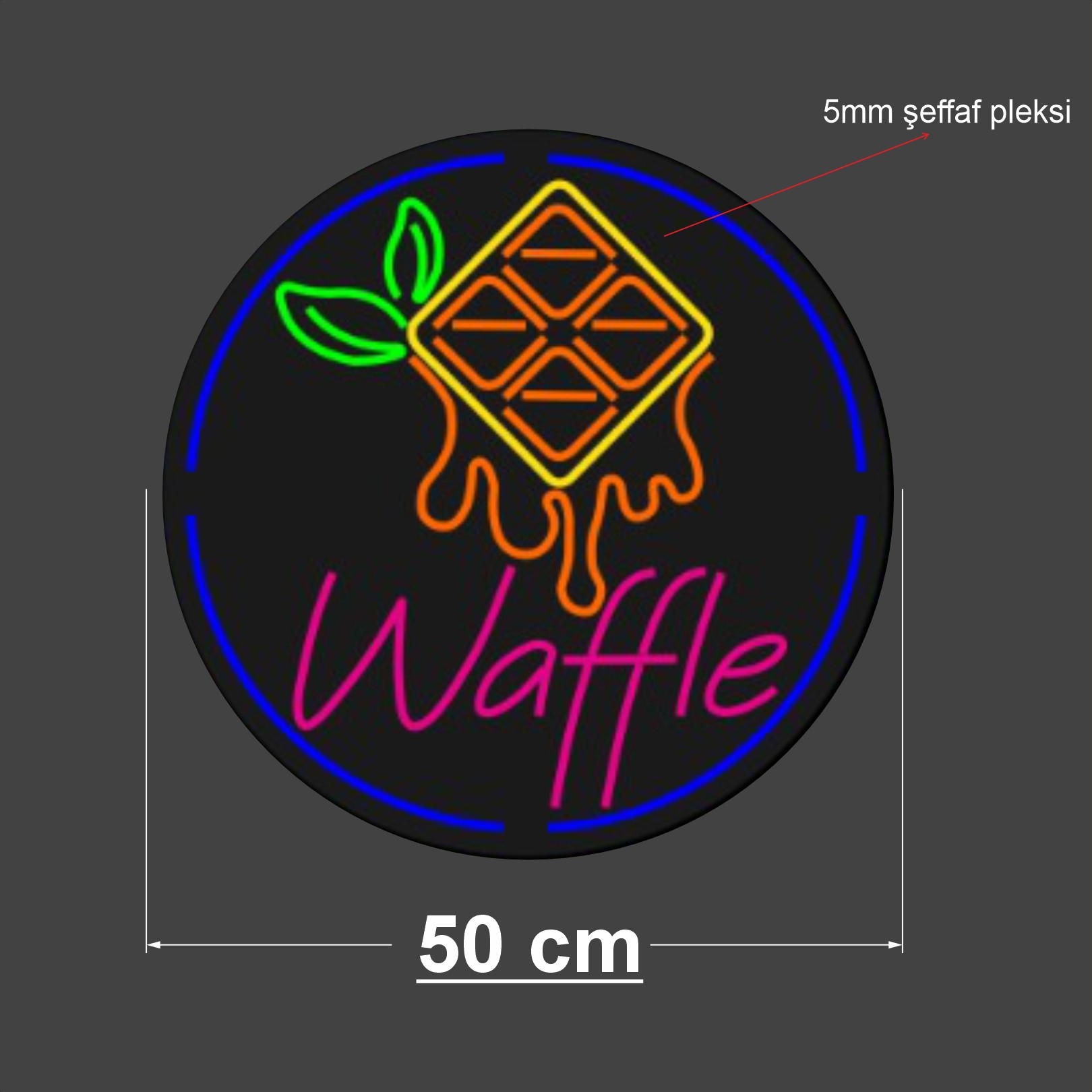 Waffle Neon led tabela