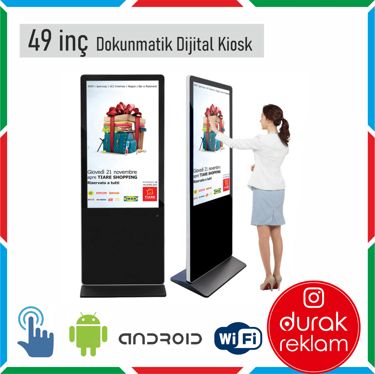 Dokunmatik Dijital Kiosk Led Ekran