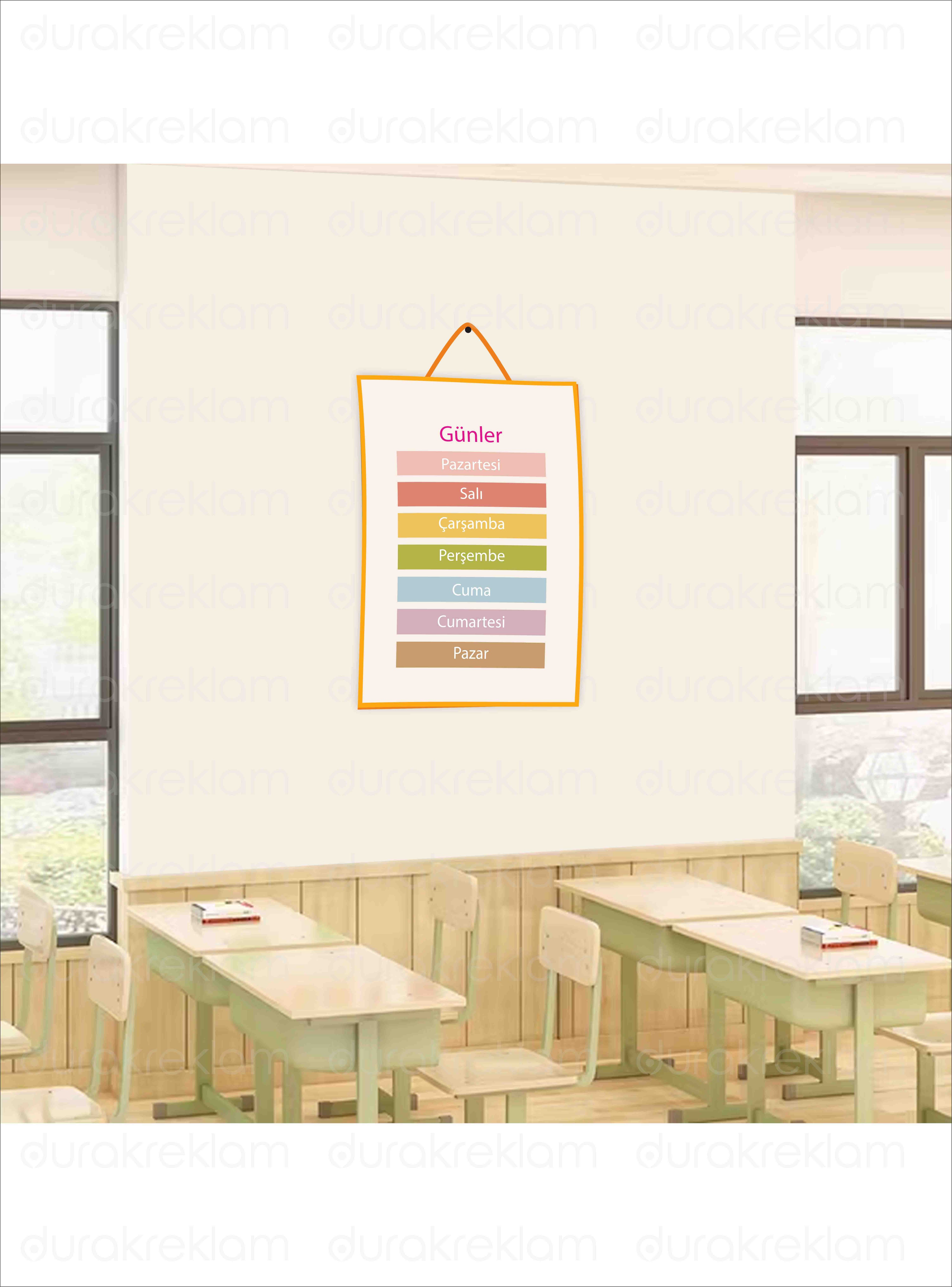 Haftanın Günler Öğretici Poster Pvc