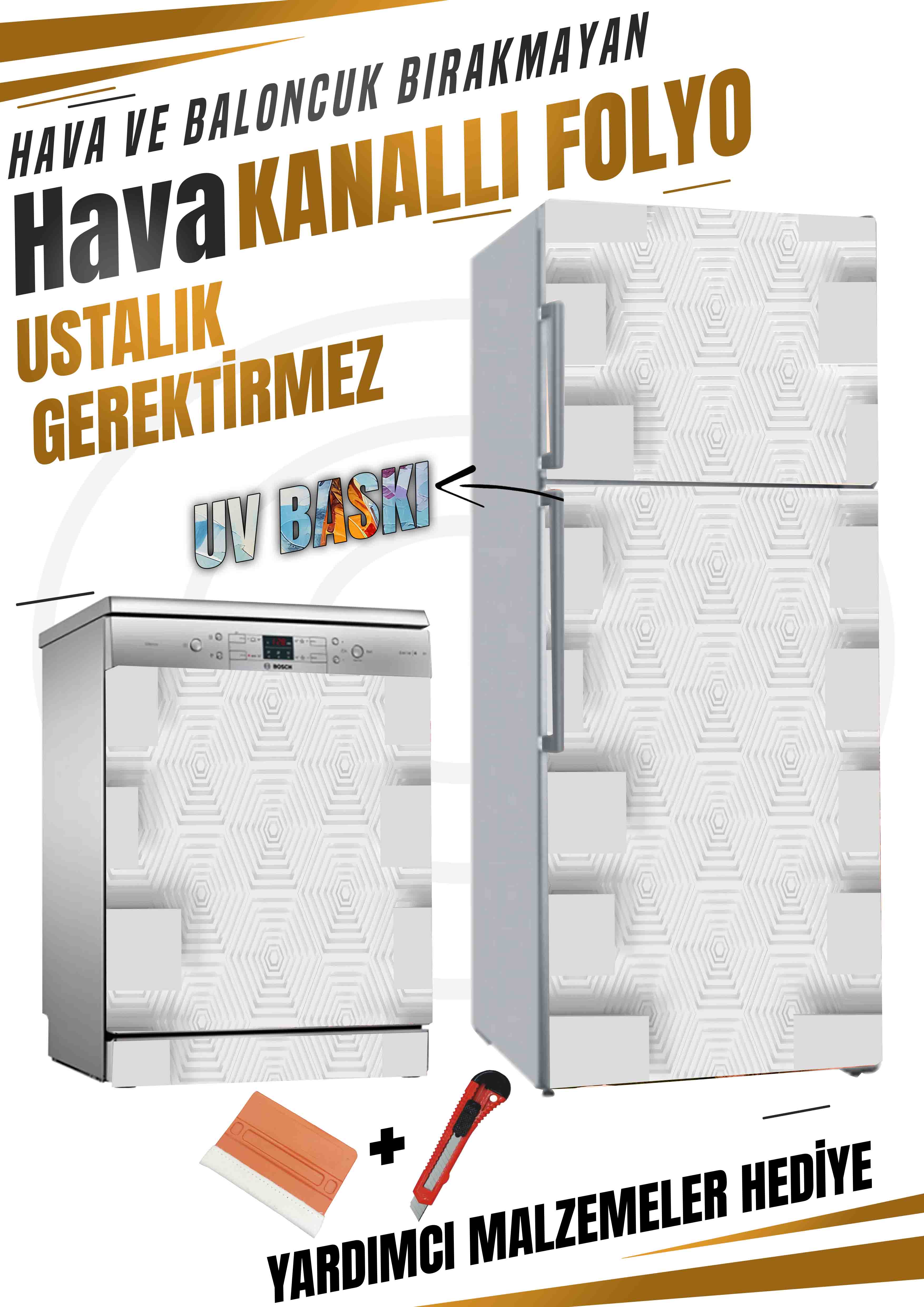 Kare Desenli Folyo Baskı Kaplama