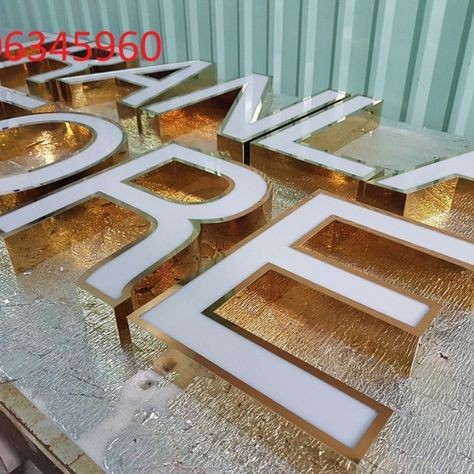Fileli Gold Paslanmaz Işıklı Kutu harf