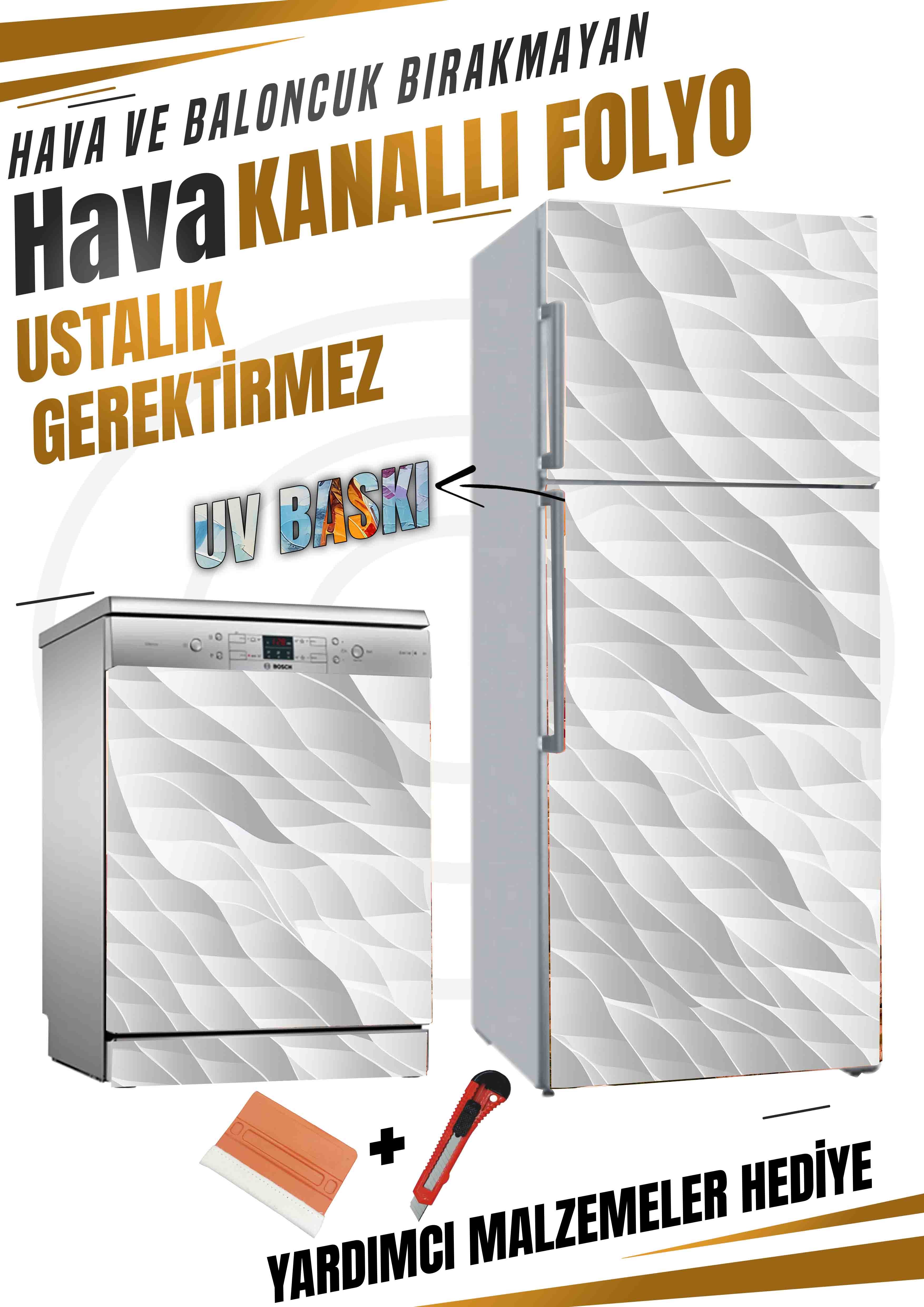 Dalga Desenli Folyo Baskı Kaplama