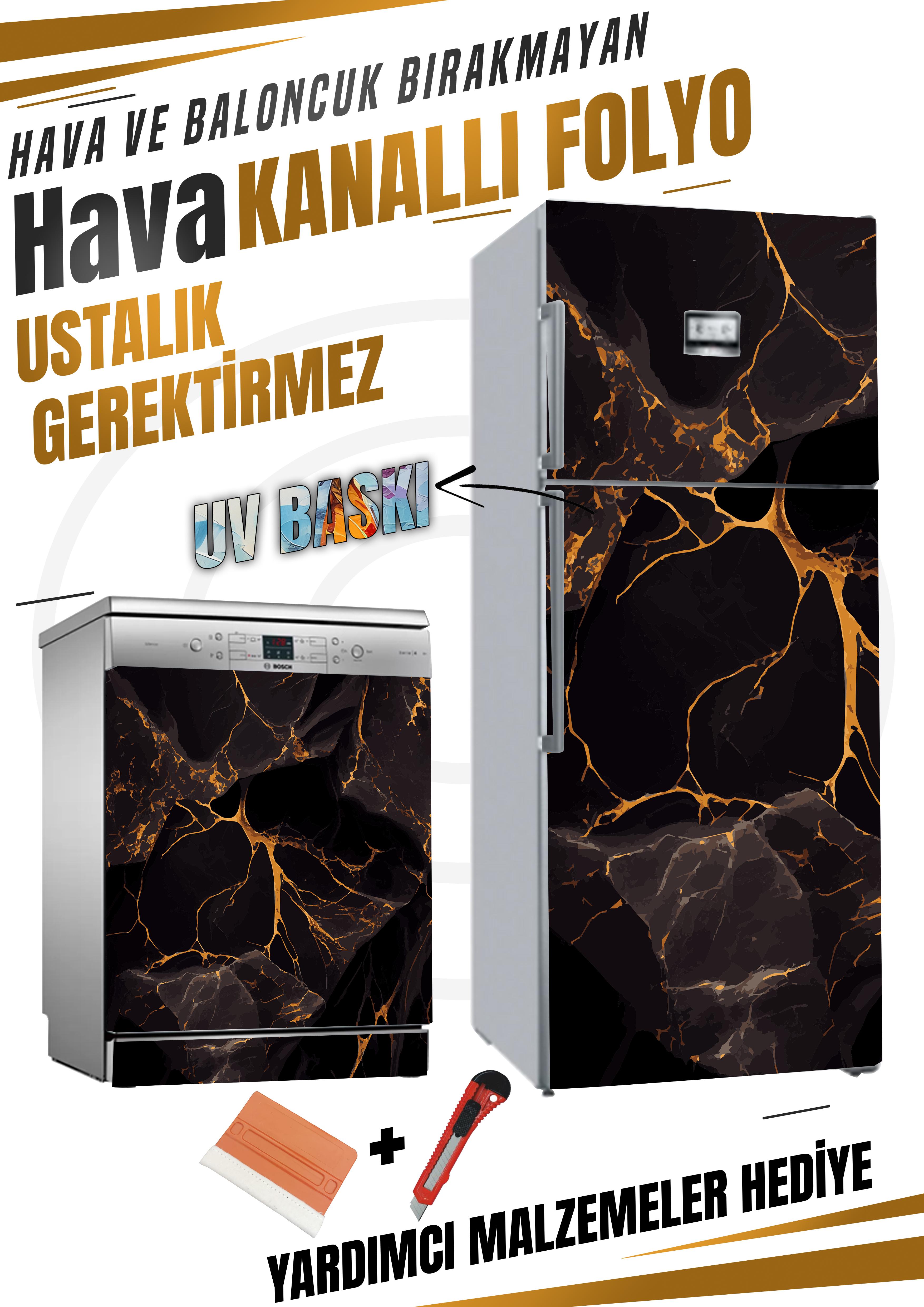 Mermer Desenli Folyo Baskı Kaplama