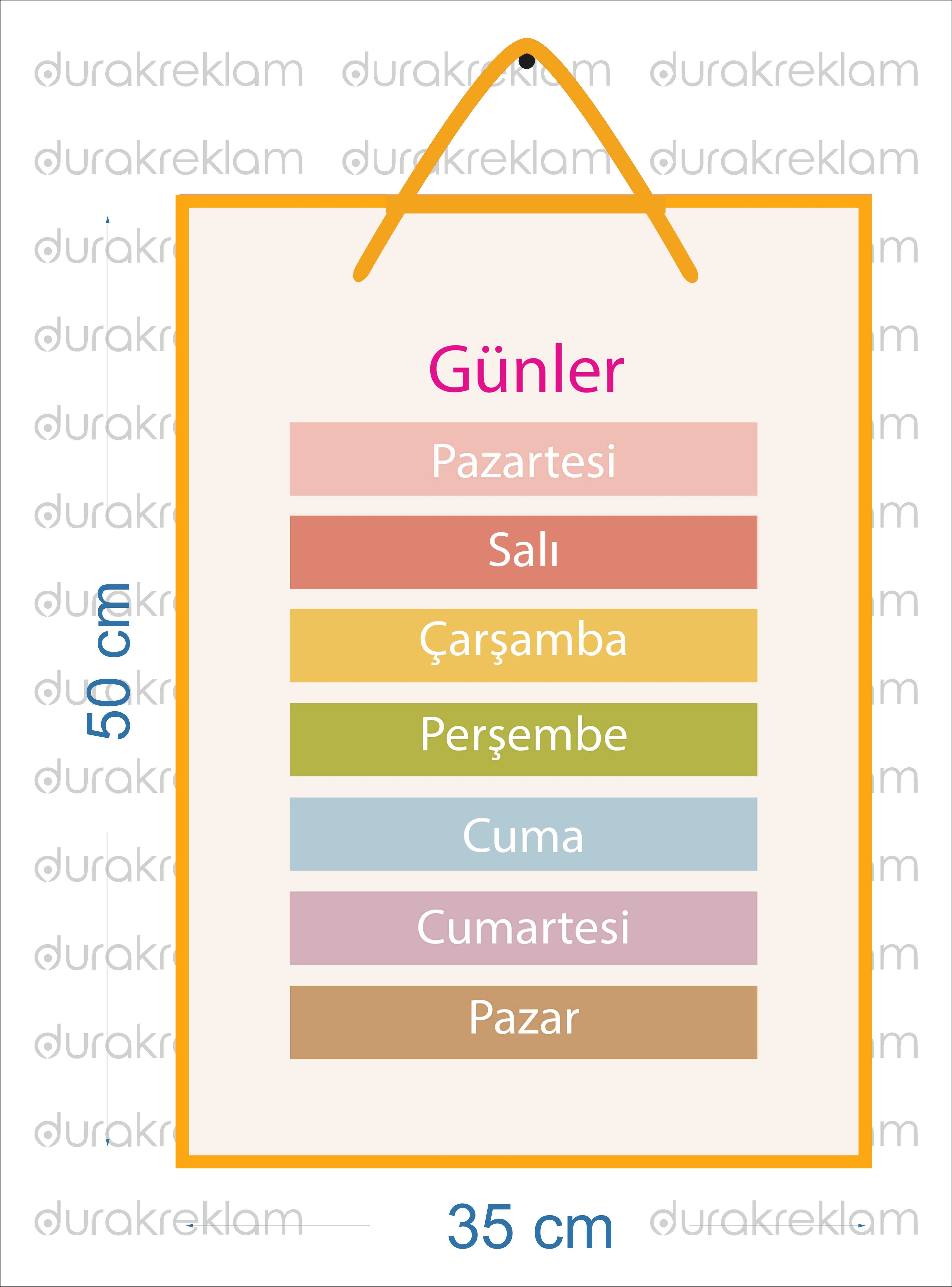 Haftanın Günler Öğretici Poster Pvc