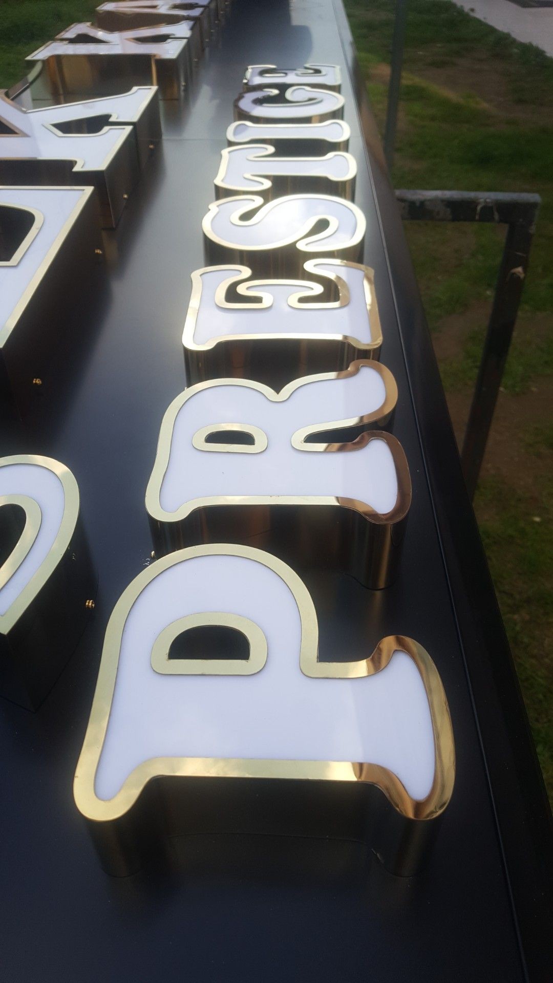 Fileli Gold Paslanmaz Işıklı Kutu harf