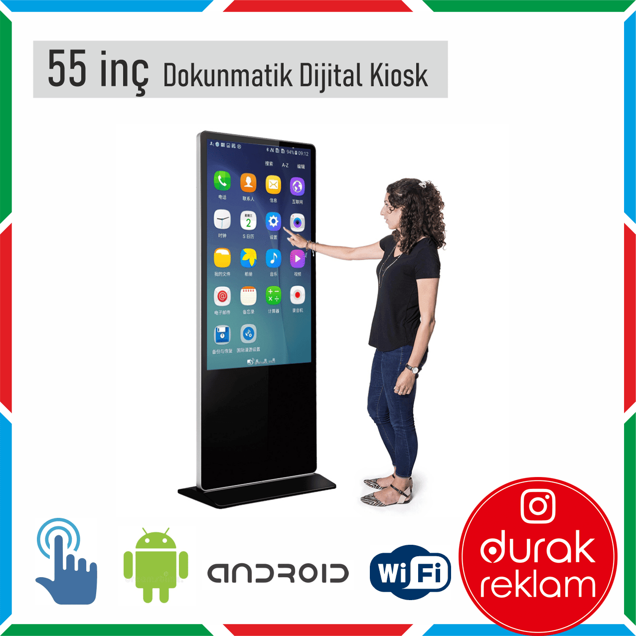 Dokunmatik Dijital Kiosk Led Ekran