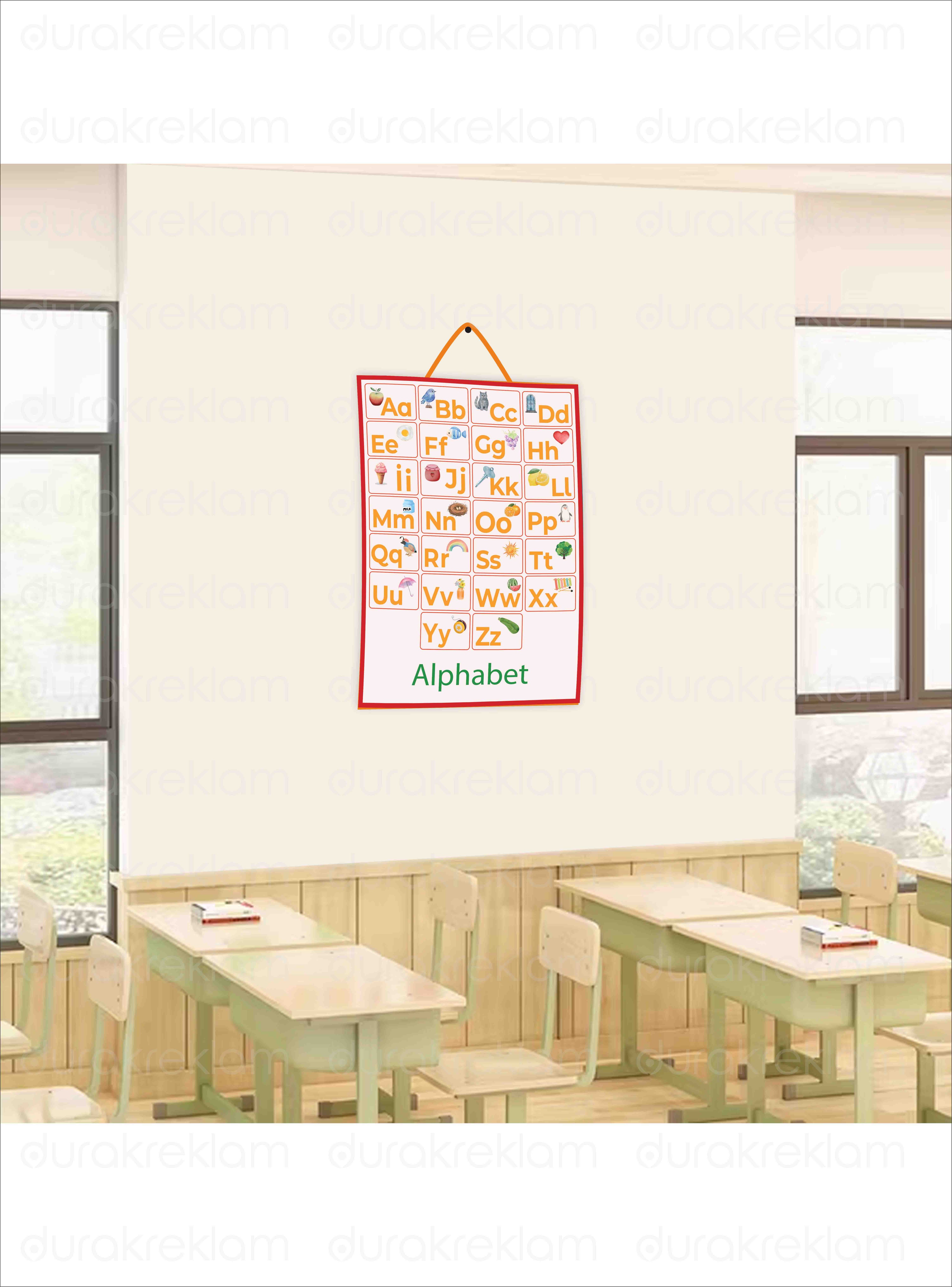 İngilizce Alfabe Öğretici Poster PVC