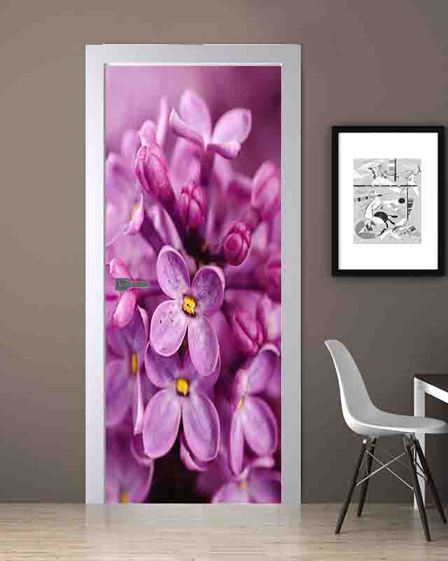 Leylak Çiçeği Desenli Folyo Baskı Kaplama