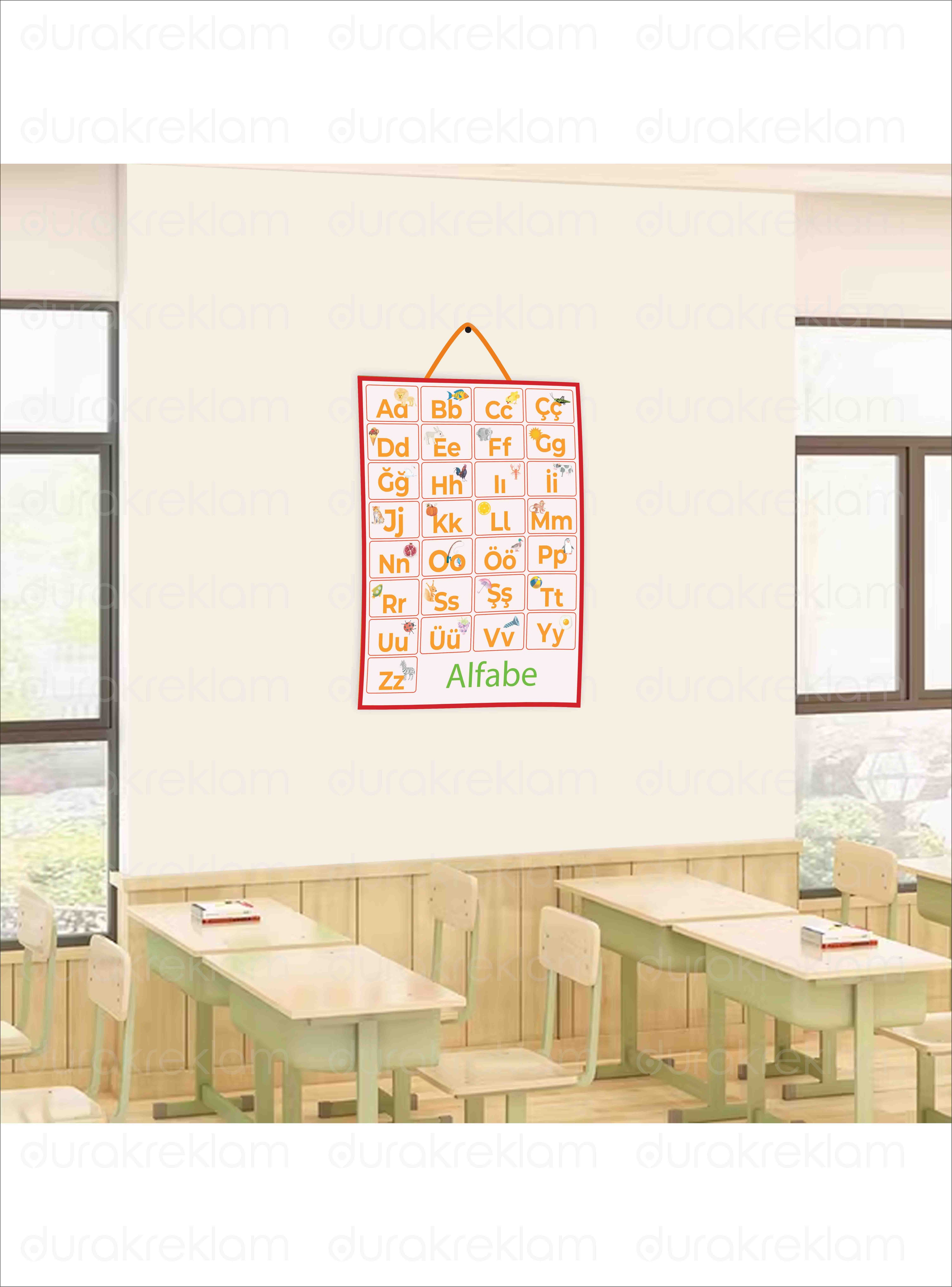 Türkçe Alfabe Öğretici Poster Pvc