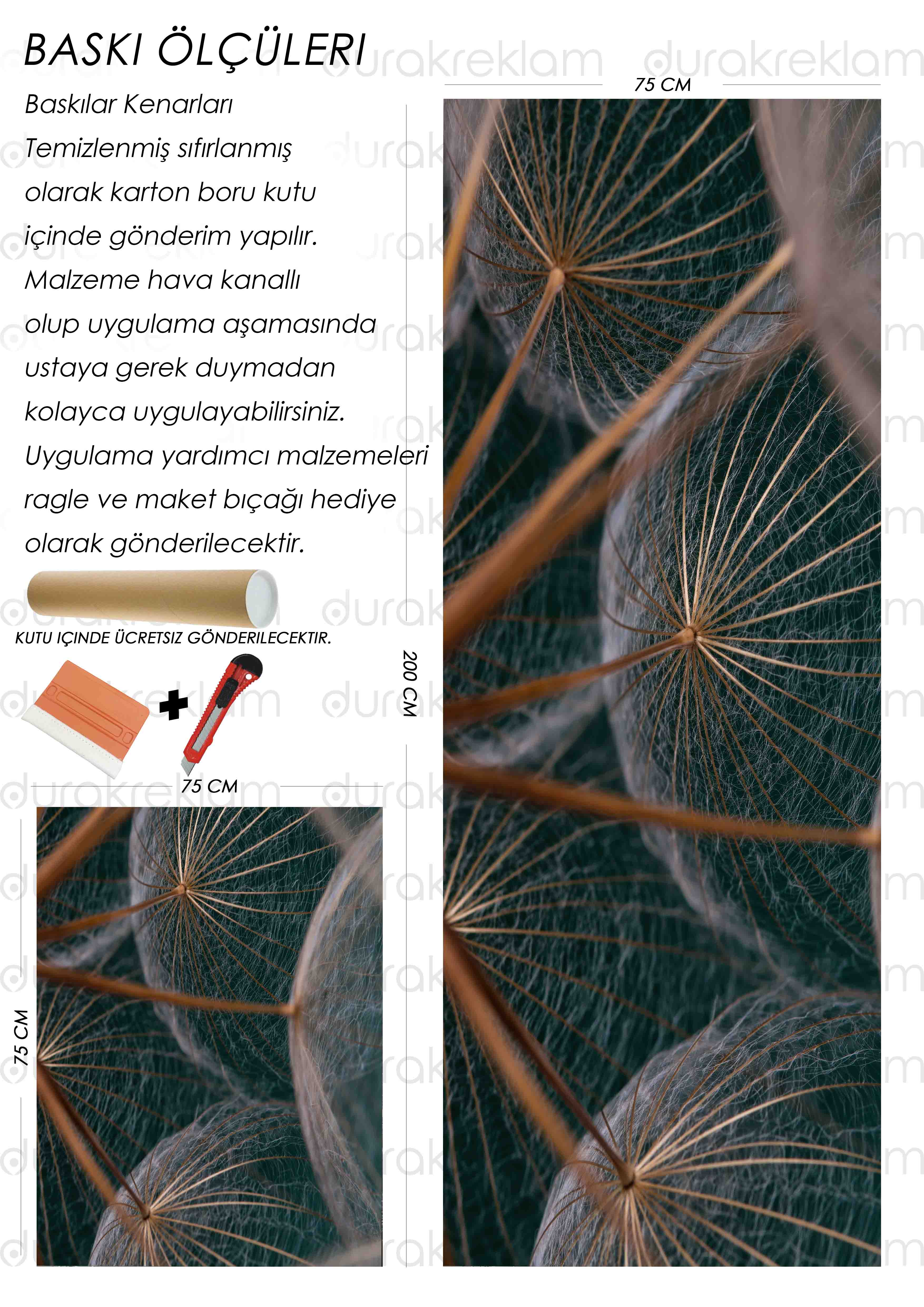 Karahindiba Desenli Folyo Baskı Kaplama