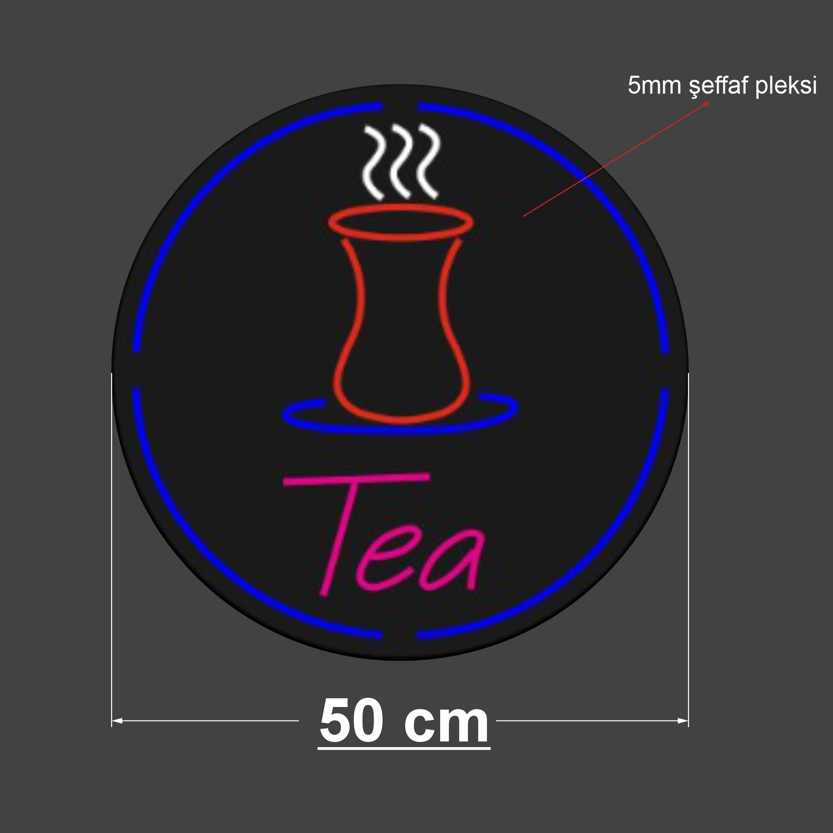 Çay Neon Led Tabela