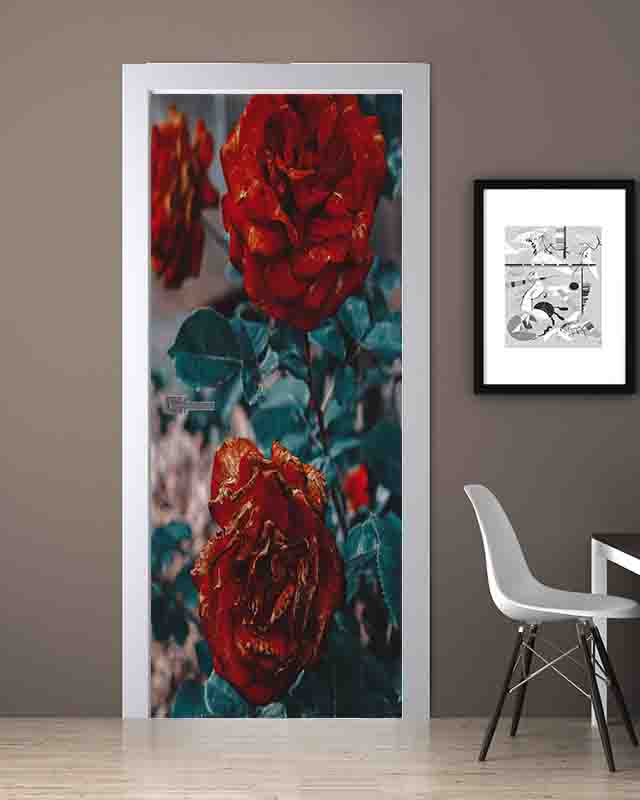 Gül Desenli Folyo Baskı Kaplama