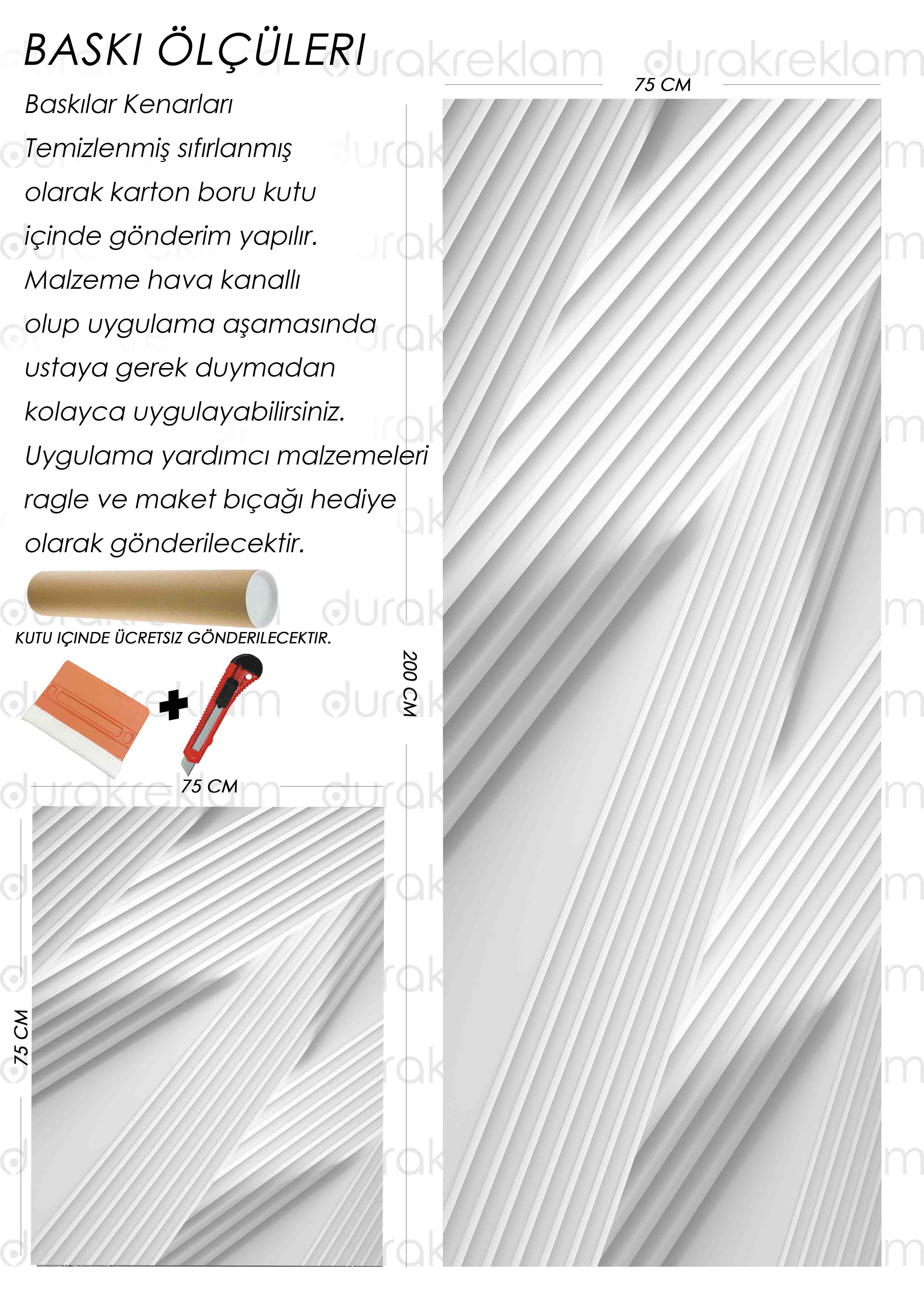Çizgi Desenli Folyo Baskı Kaplama