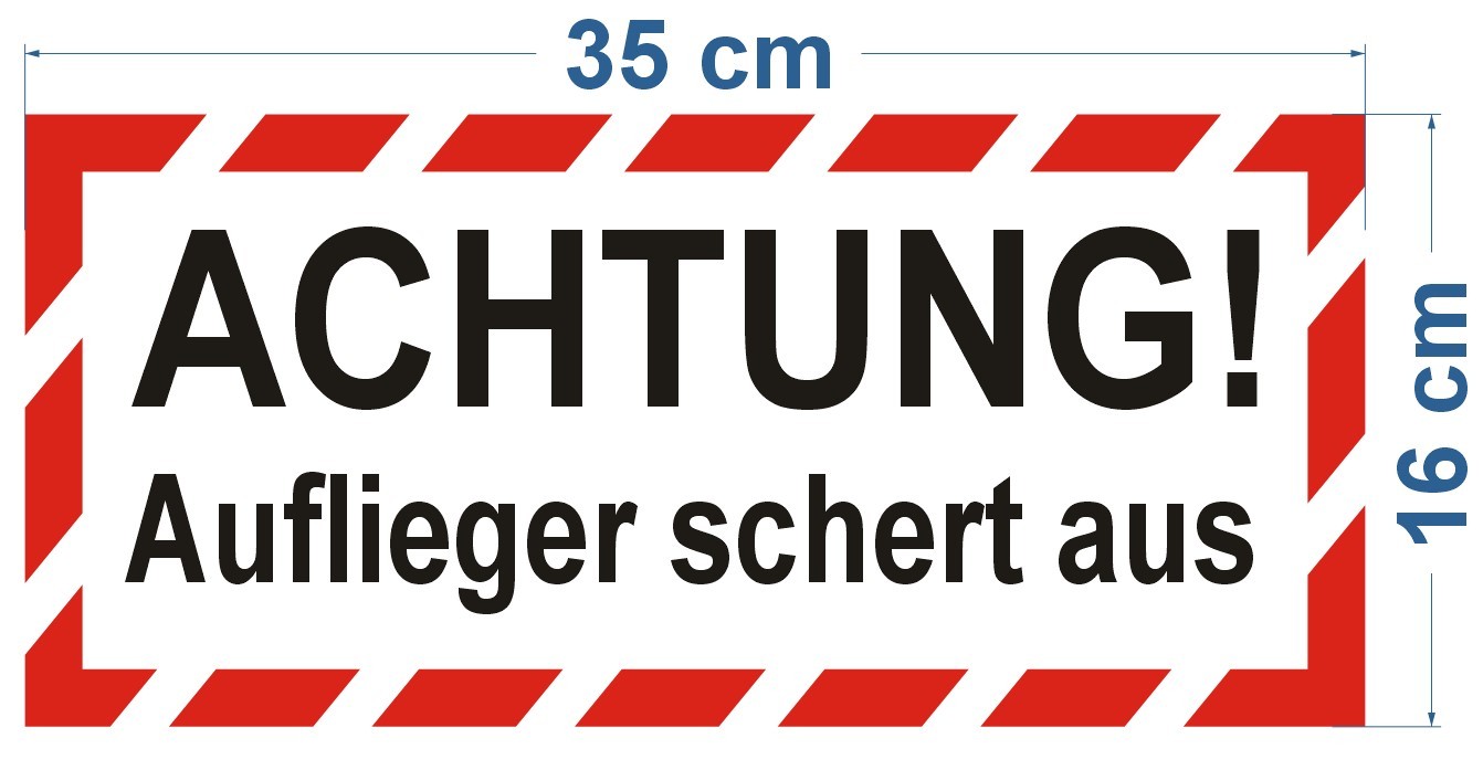 Almanca Reflektör ACHTUNG etiket