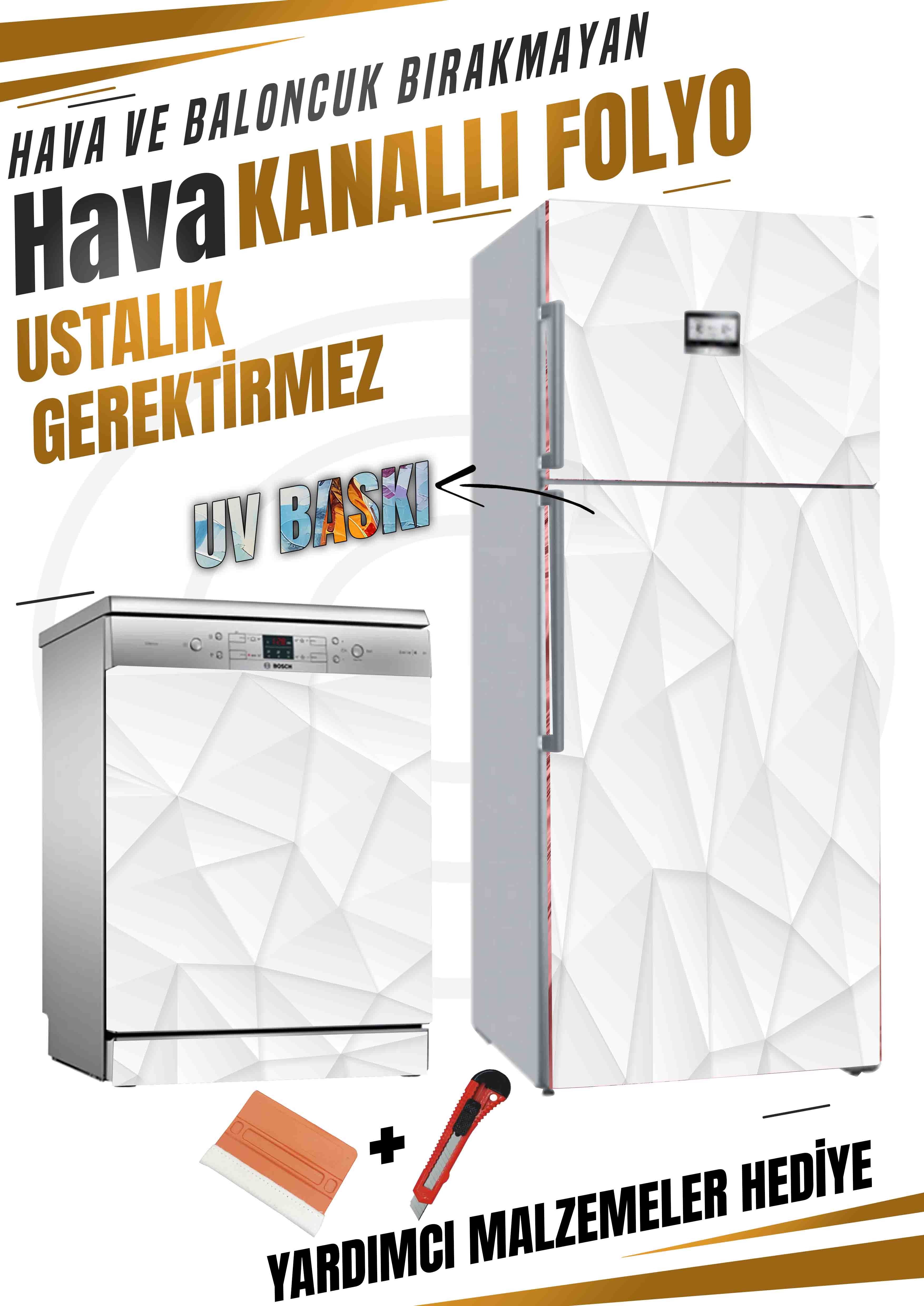 Geometrik Desenli Folyo Baskı Kaplama