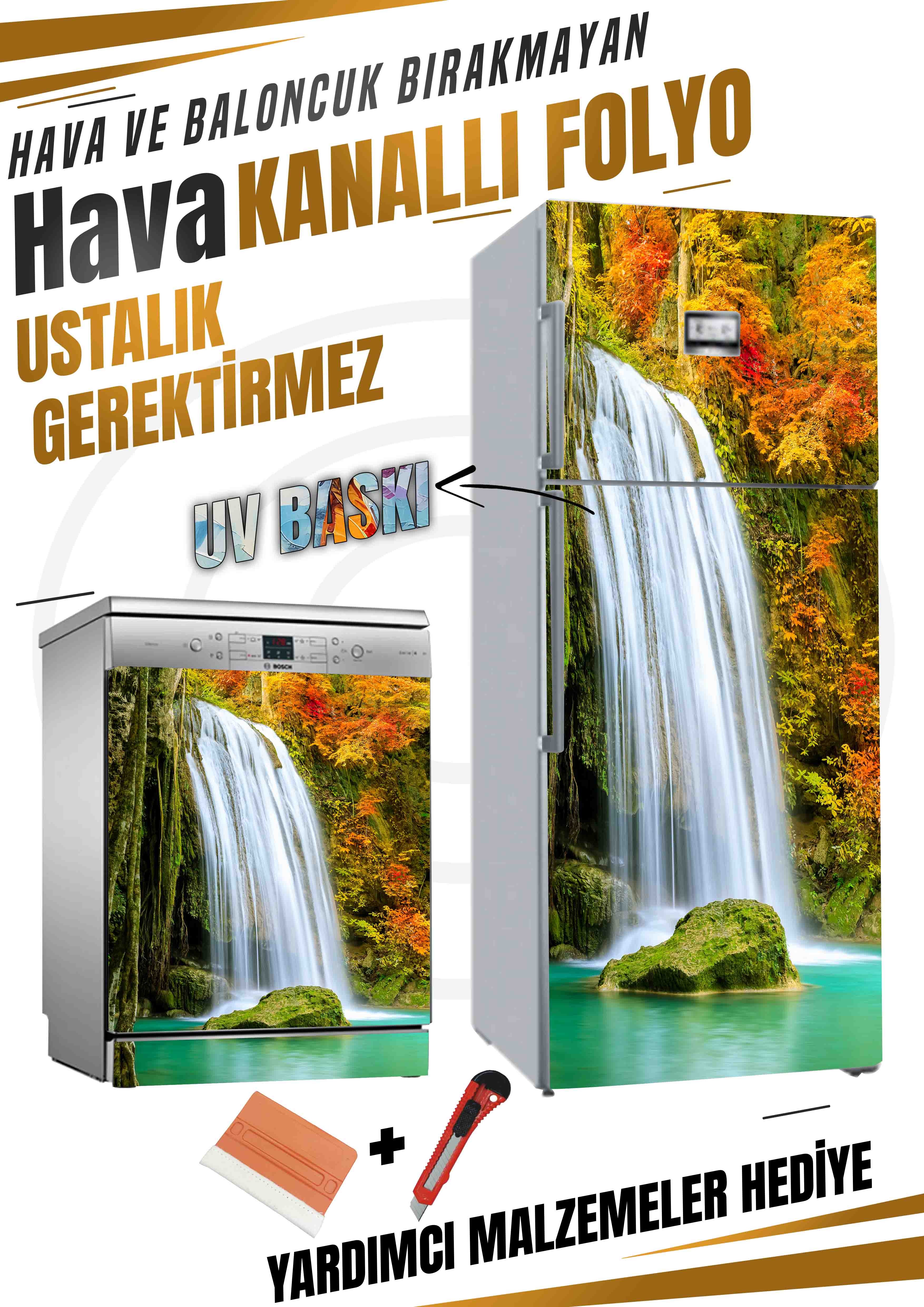 Şelale Desenli Folyo Baskı Kaplama