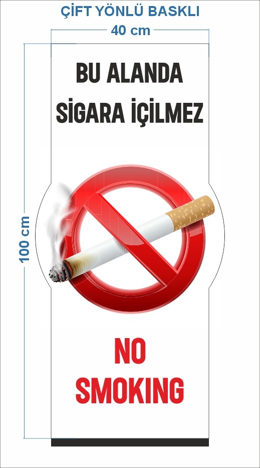 Ayaklı Kapı Önü Sigara içilmez Levhası
