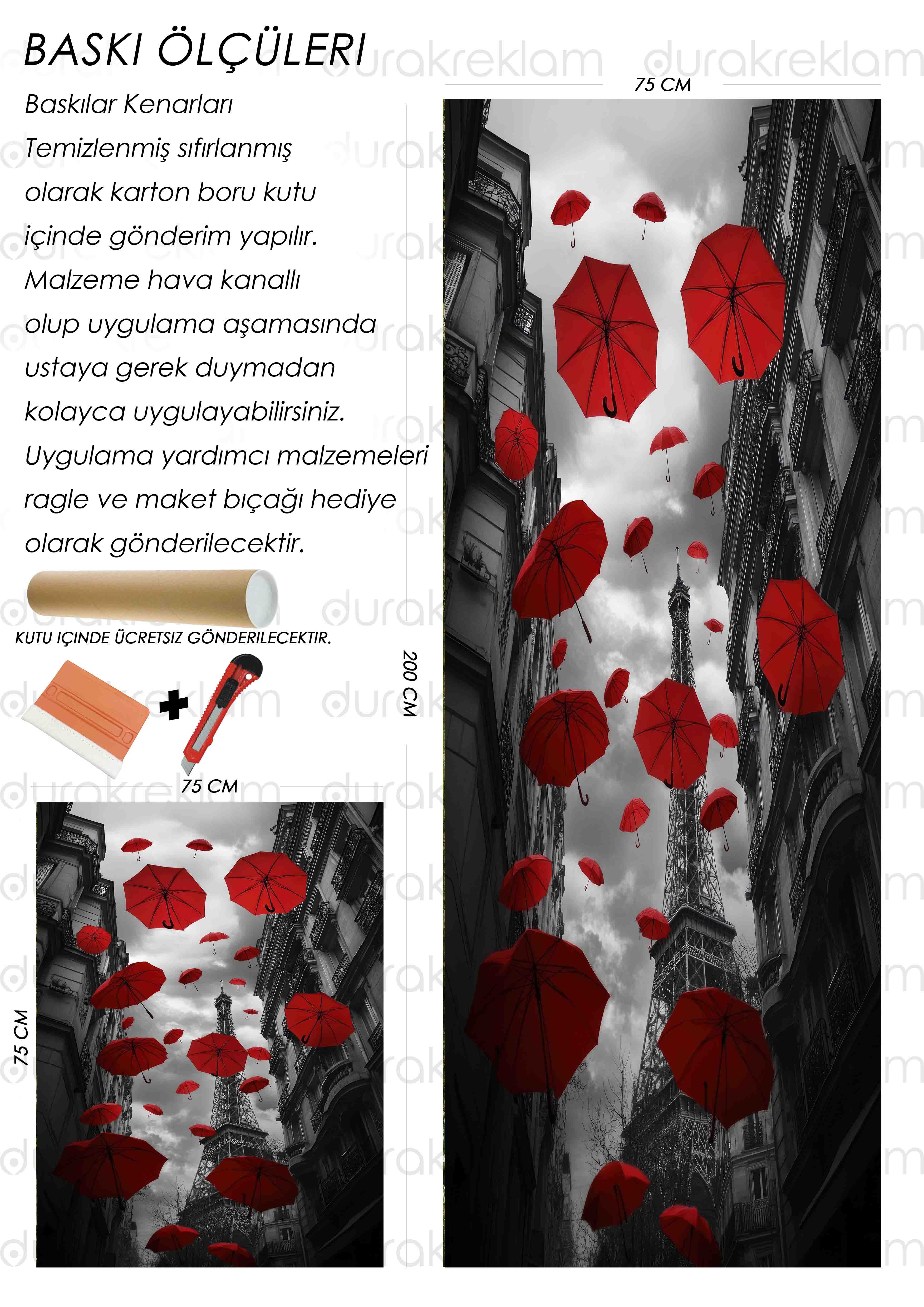 Kırmızı Şemsiye Buzdolabı ve Bulaşık makinası kaplama 