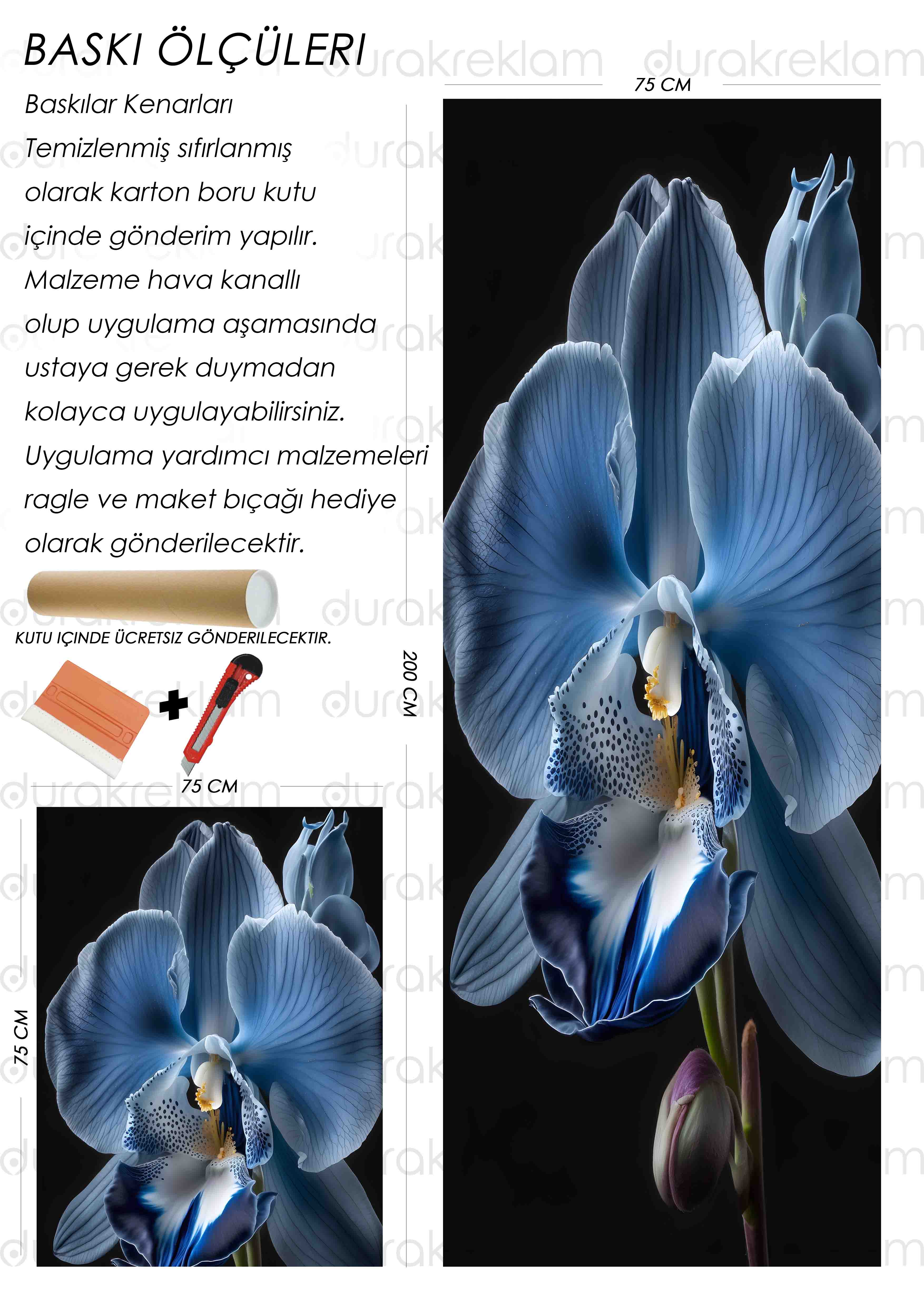Orkide çiçeği desenli folyo kaplama