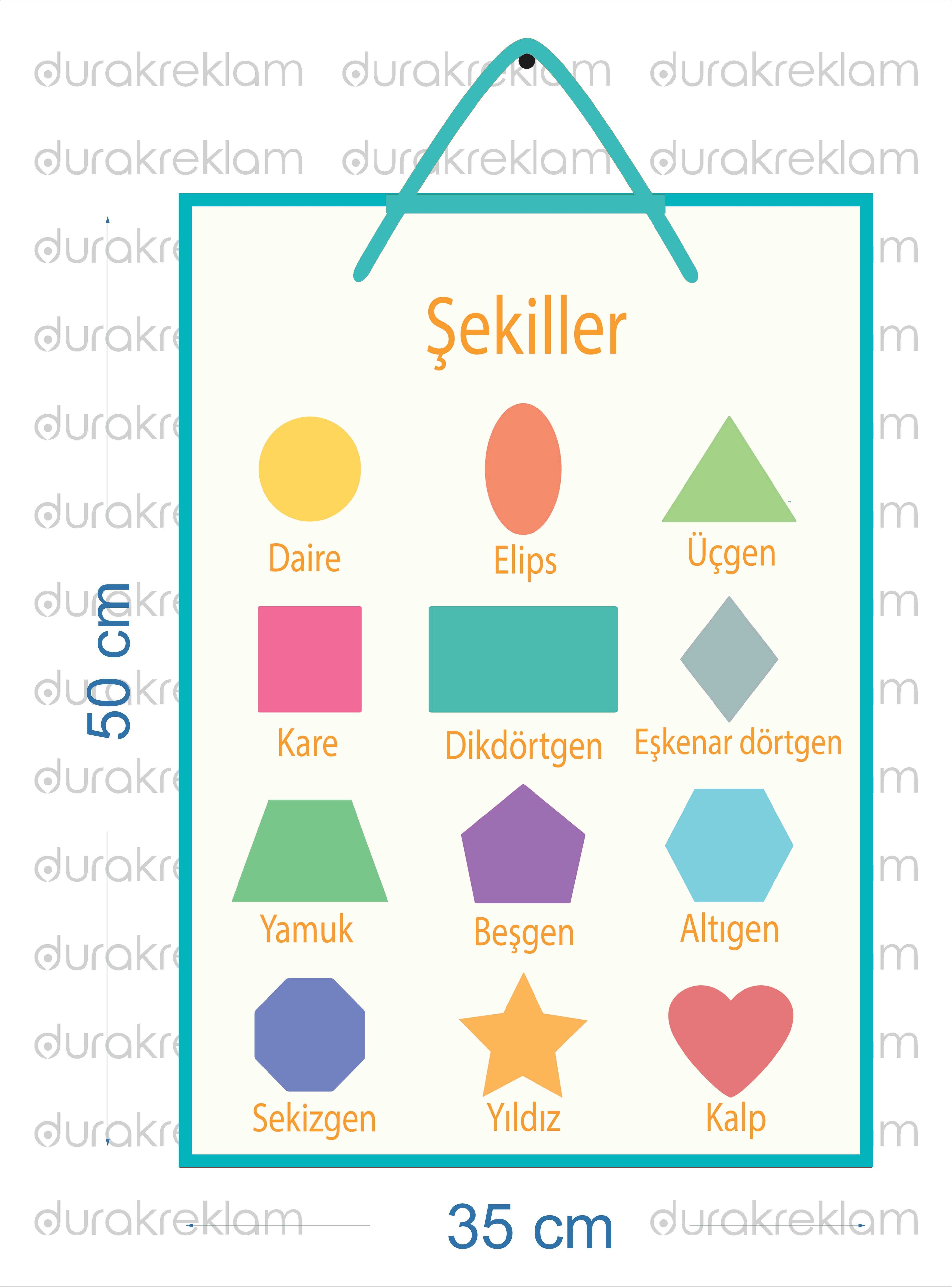 Şekiller Öğretici Poster PVC