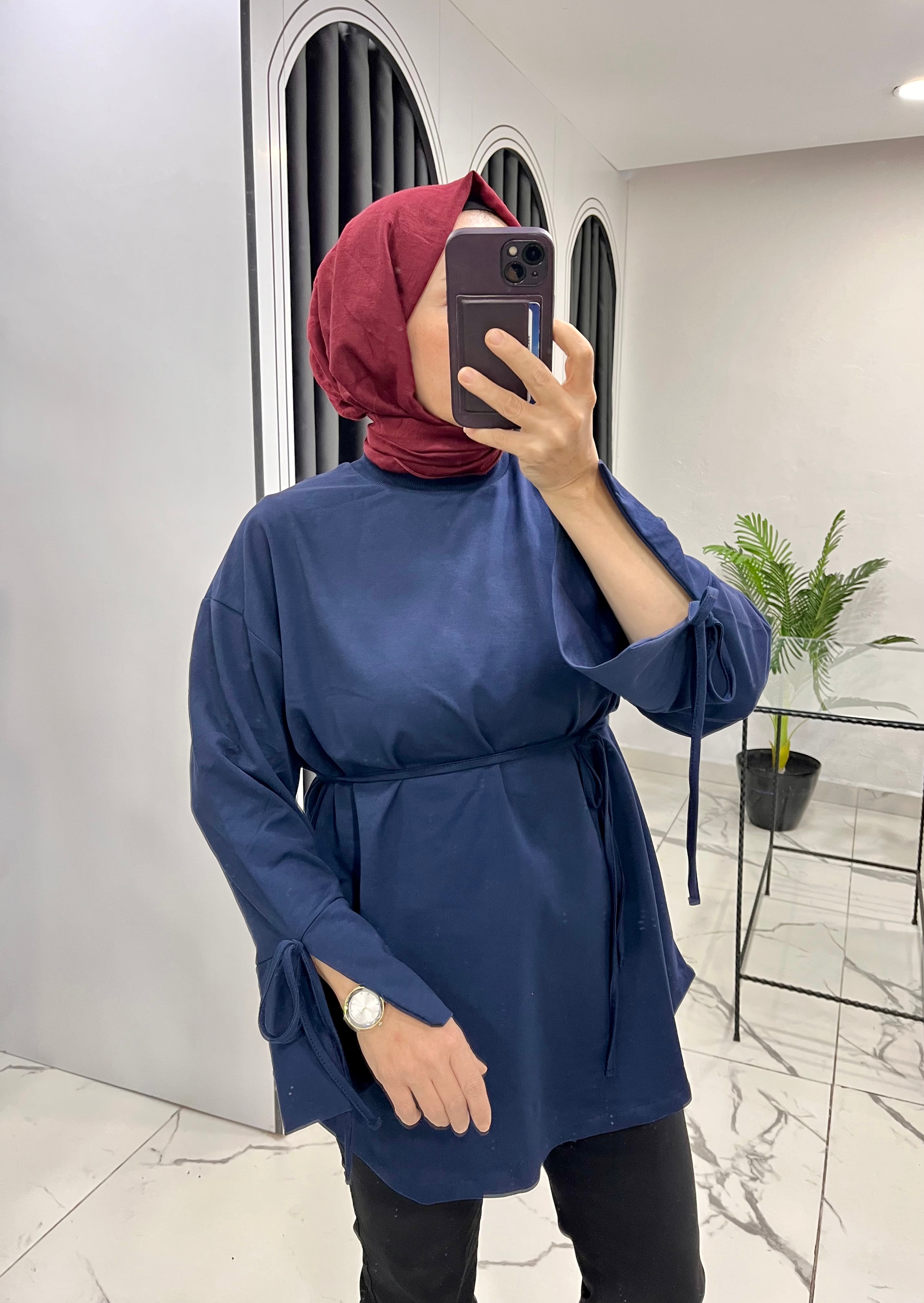 Bağcıklı düz sweat