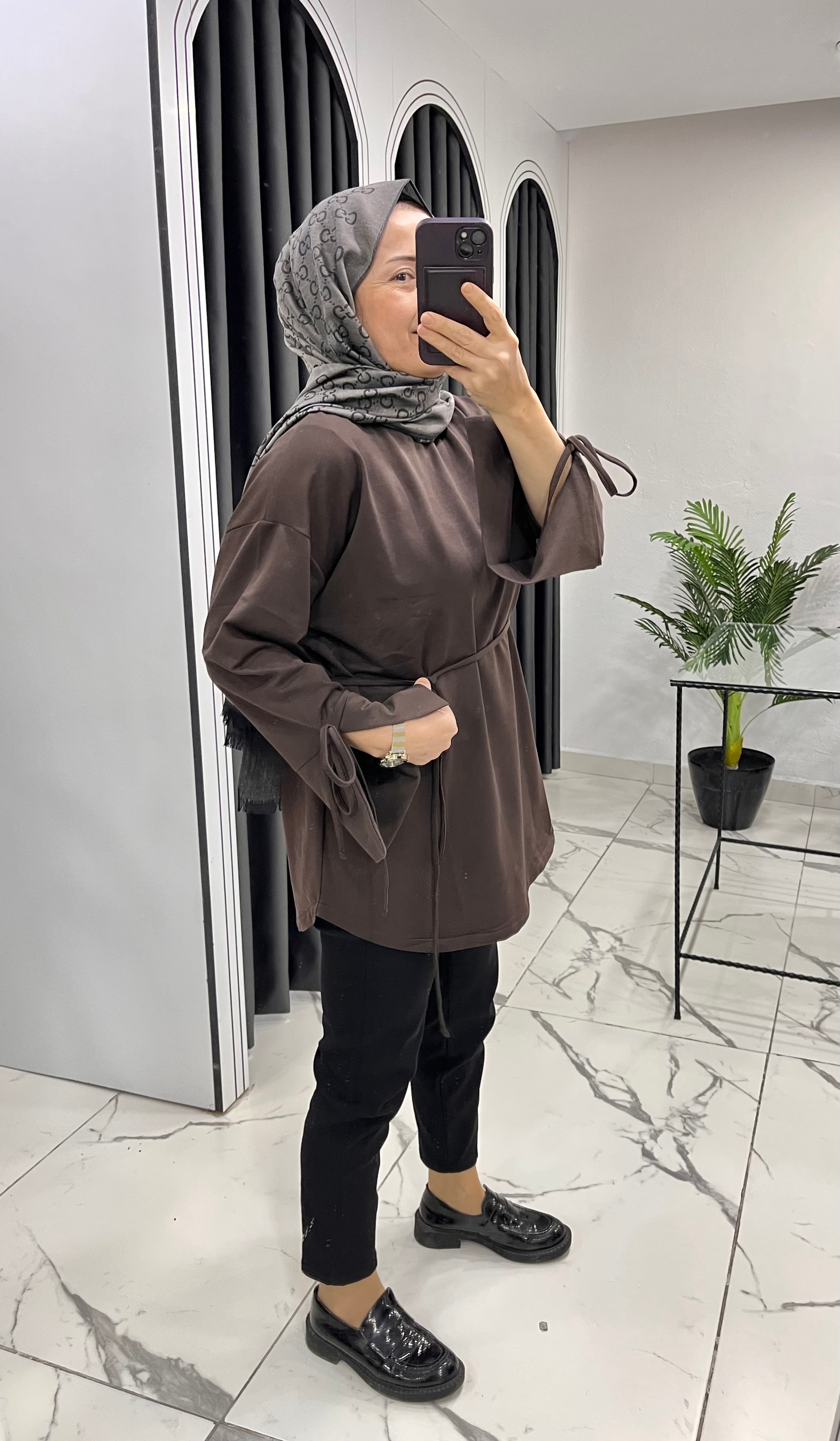 Bağcıklı düz sweat